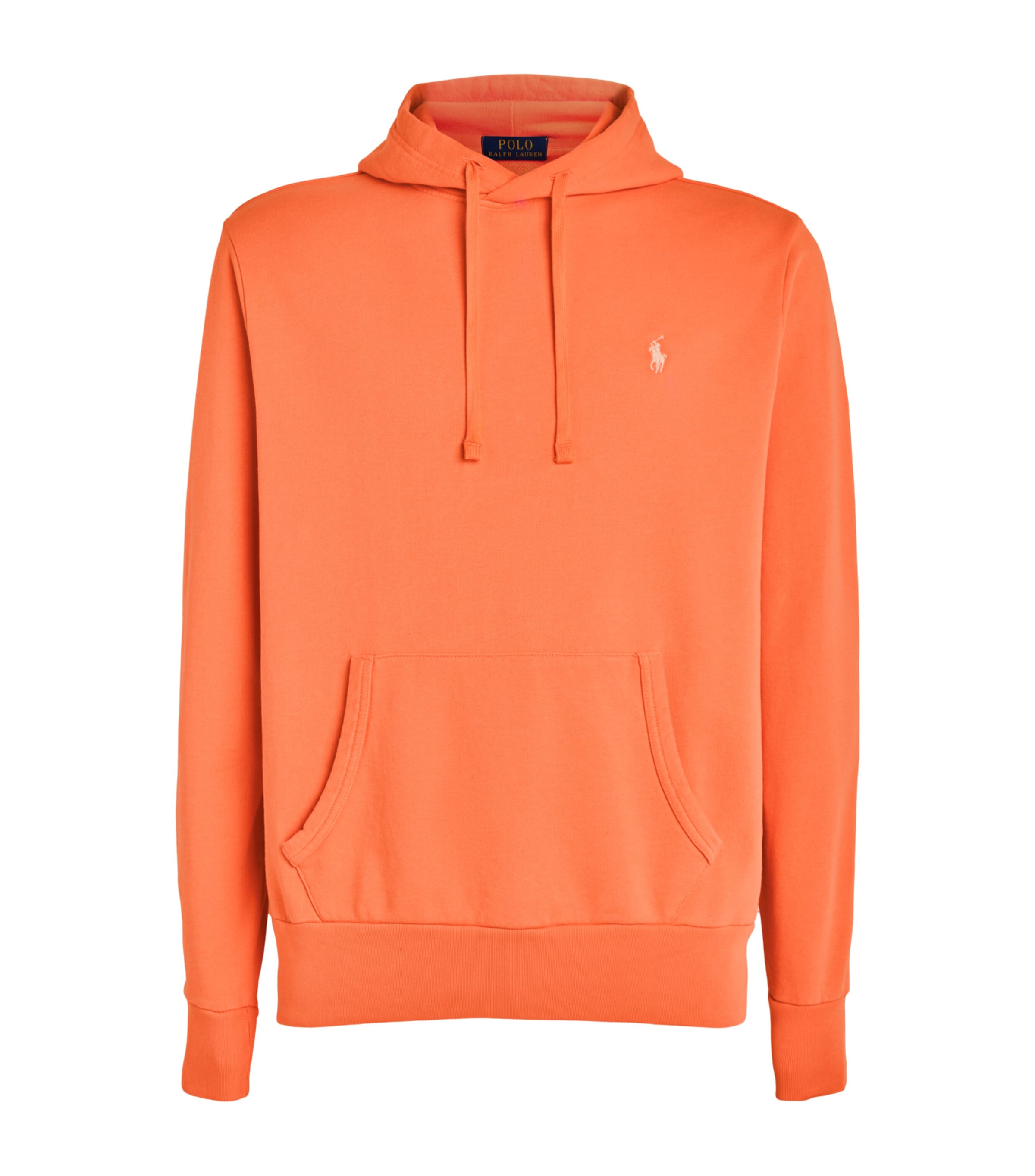 Polo Ralph Lauren Mens Cotton Loopback Fleece Polo Pony Hoodie Pompano Orange