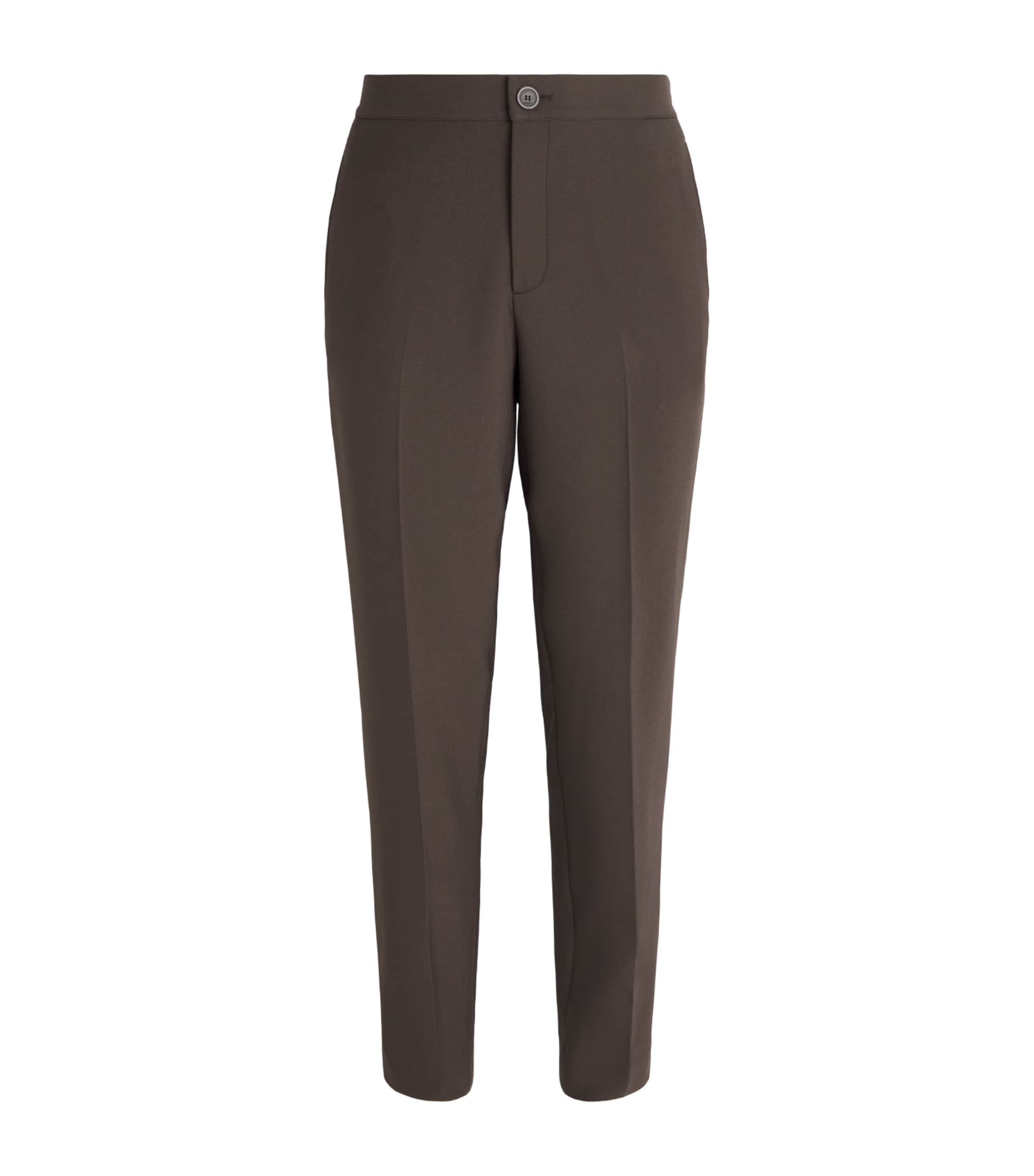 Sandro Paris Mens Stretch-Jersey Trousers Dark Taupe