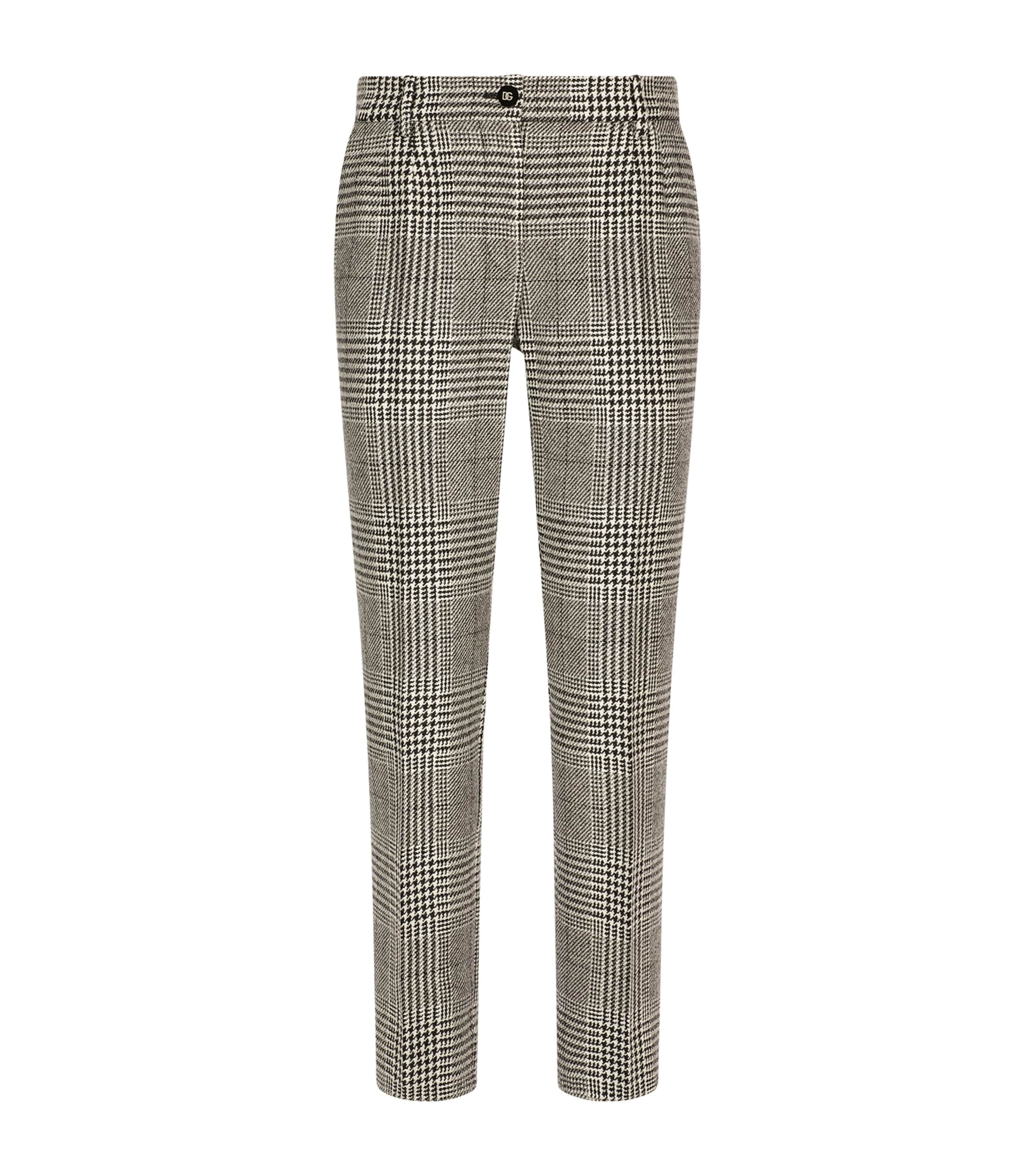 Wool Houndstooth Trousers