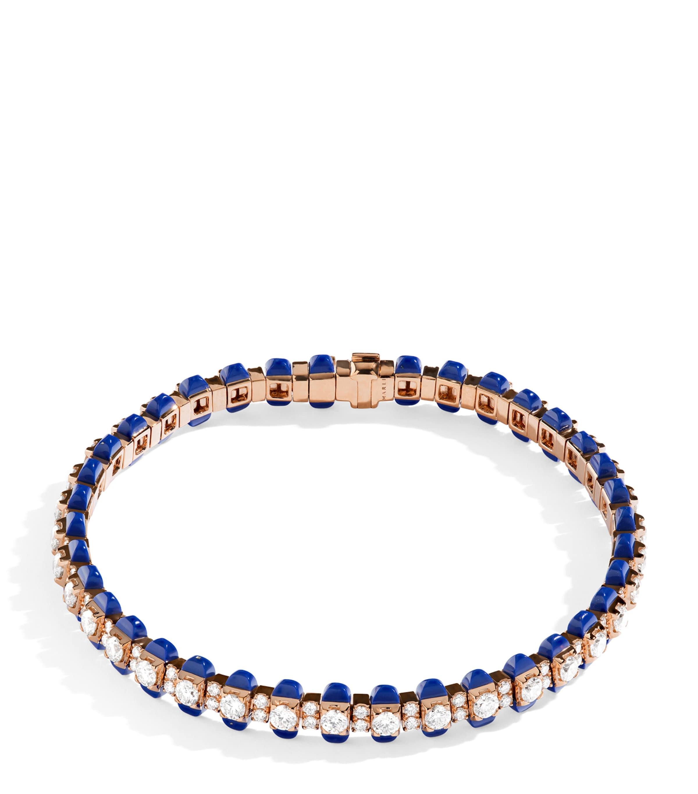 Rose Gold, Diamond and Lapis Lazuli Tip-Top Tennis Bracelet
