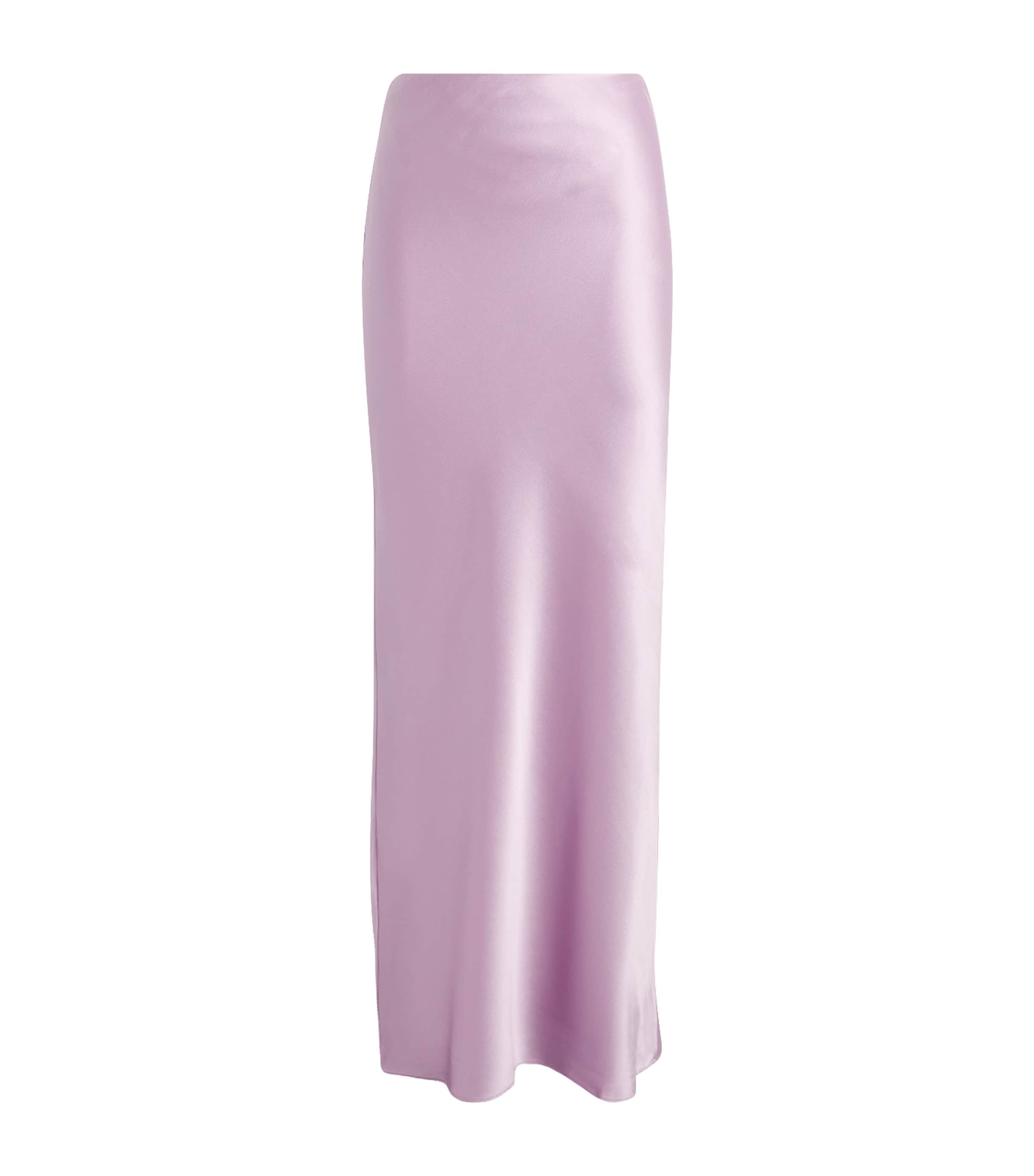 Cult Gaia Womens Silk Chantel Maxi Skirt Sweet Pea