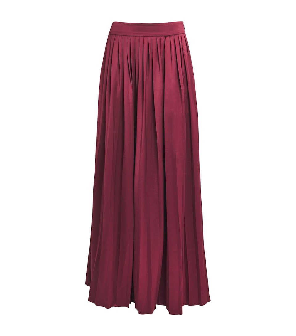 Toccin Womens Pleated Dillon Midi Skirt Wine