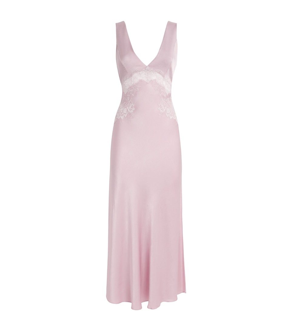 Bocan Womens Lace-Trim Beatrice Slip Dress Powder