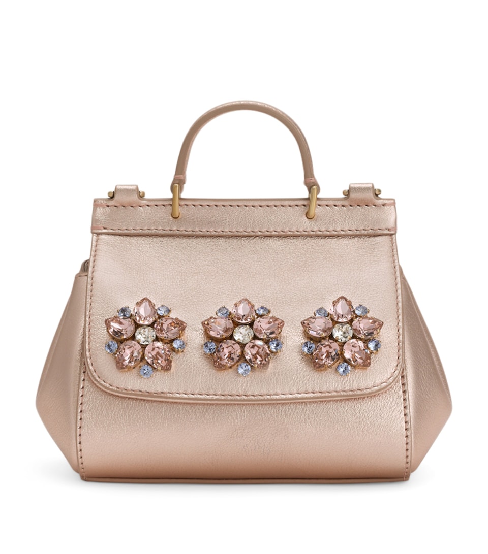 Floral-Embellished Sicily Top-Handle Bag