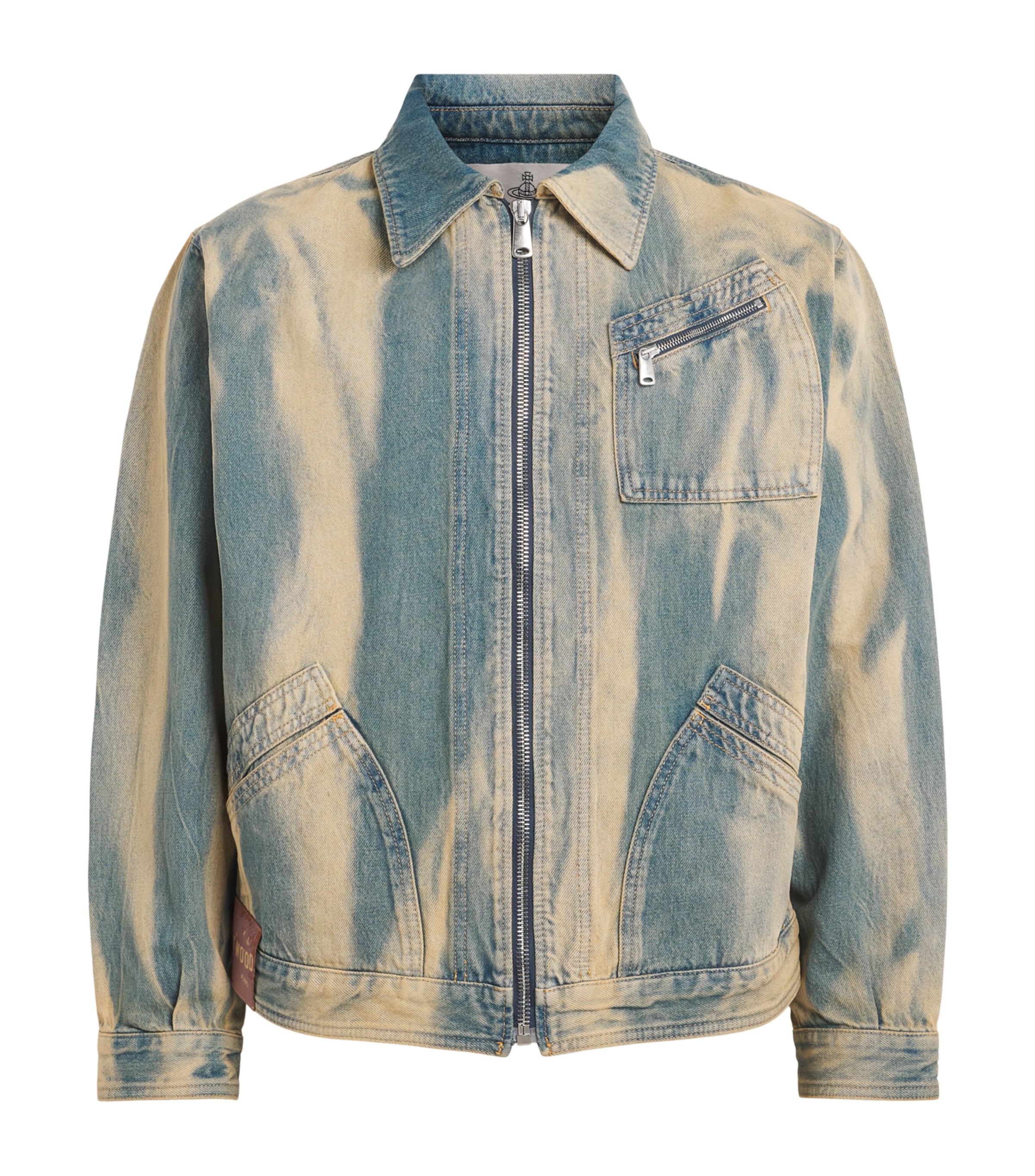 Vivienne Westwood Mens Bleached Denim Jacket Blue