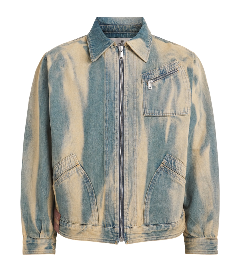 Vivienne Westwood Mens Bleached Denim Jacket Blue