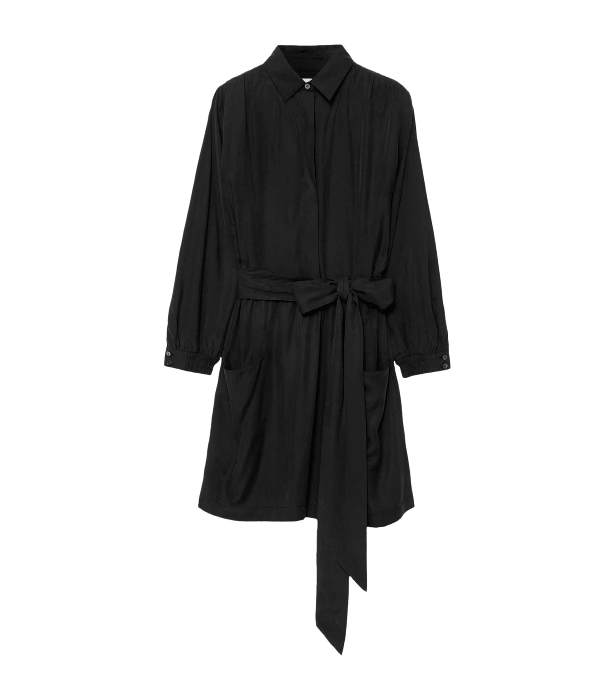 AllSaints Womens Noora Shirt Dress Washed Black