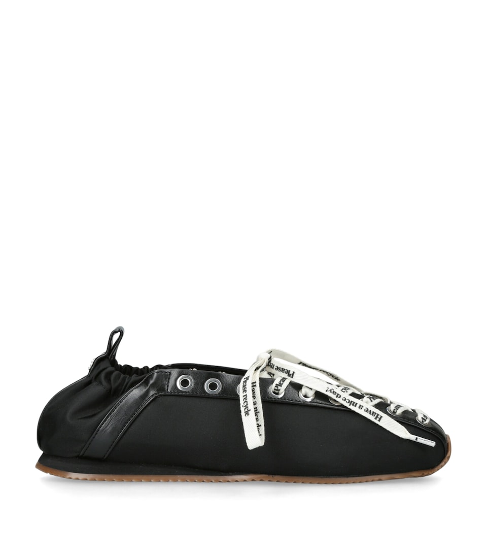 GANNI Woven Sporty Ballet Flats Black