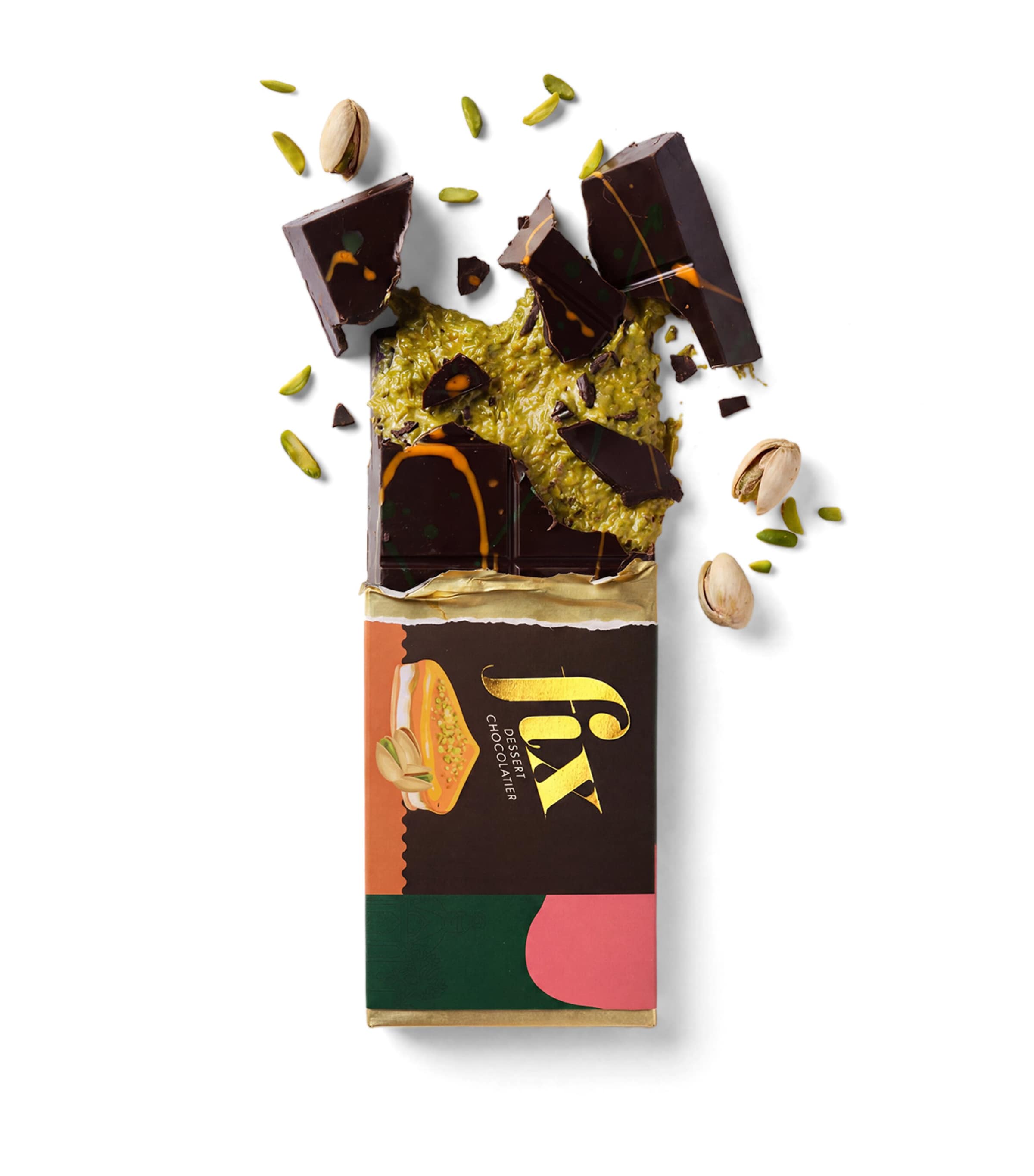 Fix Dessert Chocolatier Can't Get Knafeh Of It Dark Chocolate Bar (200g)