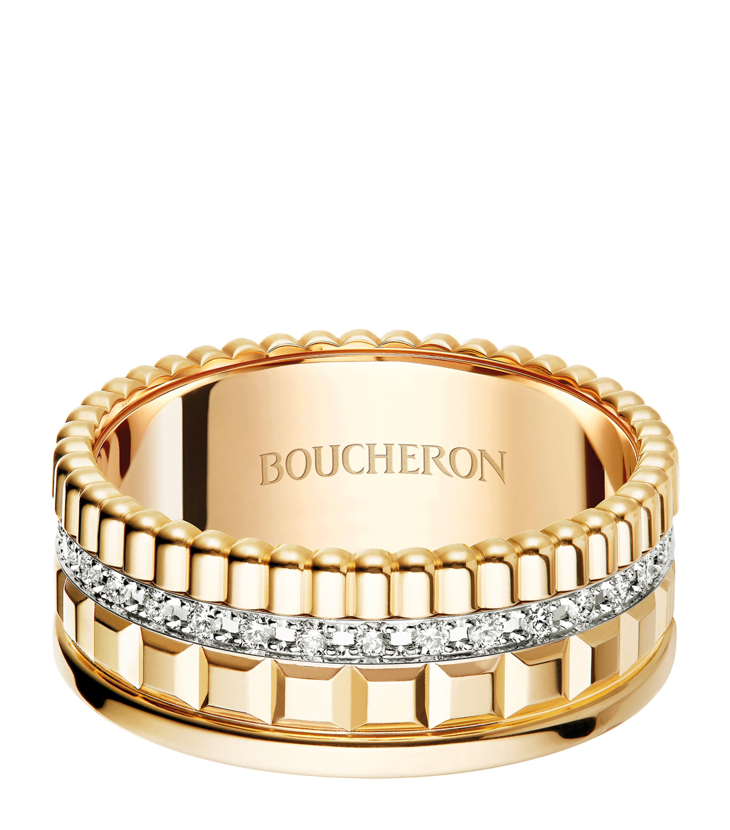 Small Yellow Gold and Diamond Quatre Radiant Ring