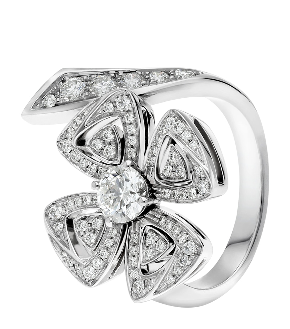 Bvlgari White Gold and Diamond Fiorever Ring White Gold