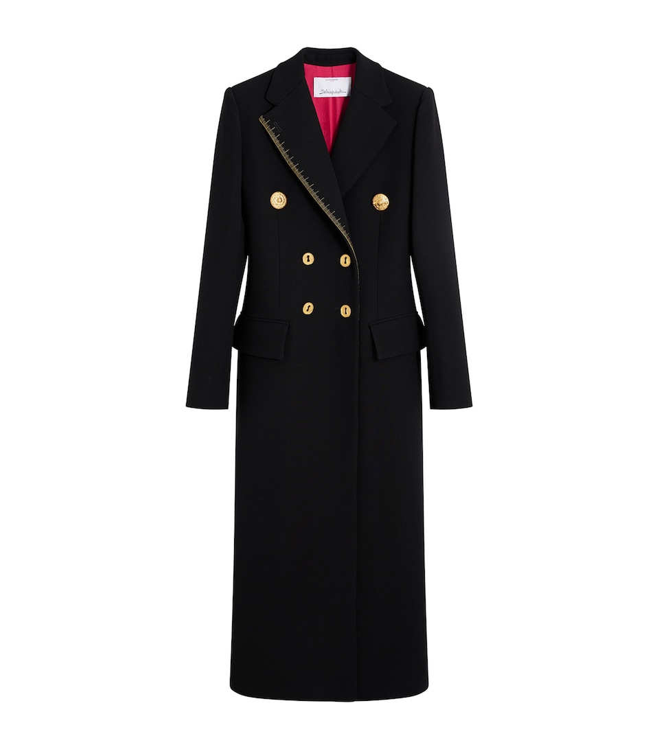 Schiaparelli Womens Measuring Tape Coat Black