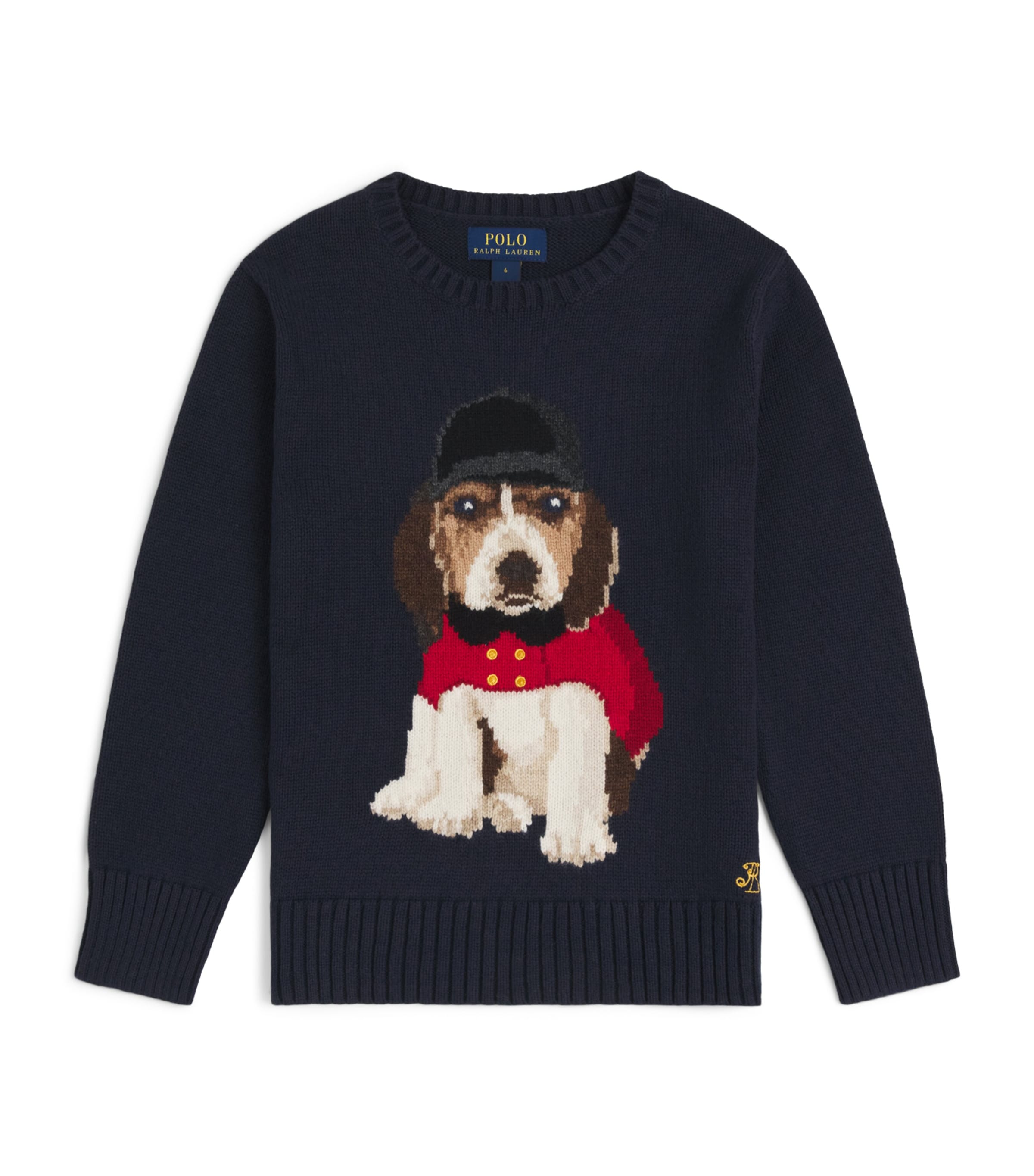 Ralph Lauren Kids Jacquard Dog Sweater (2-7 Years) Rl Navy Multi