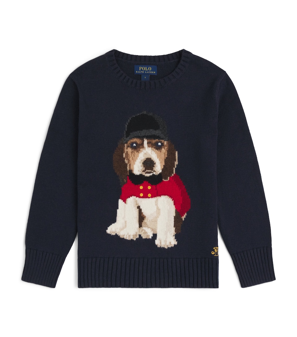 Ralph Lauren Kids Jacquard Dog Sweater (2-7 Years) Rl Navy Multi