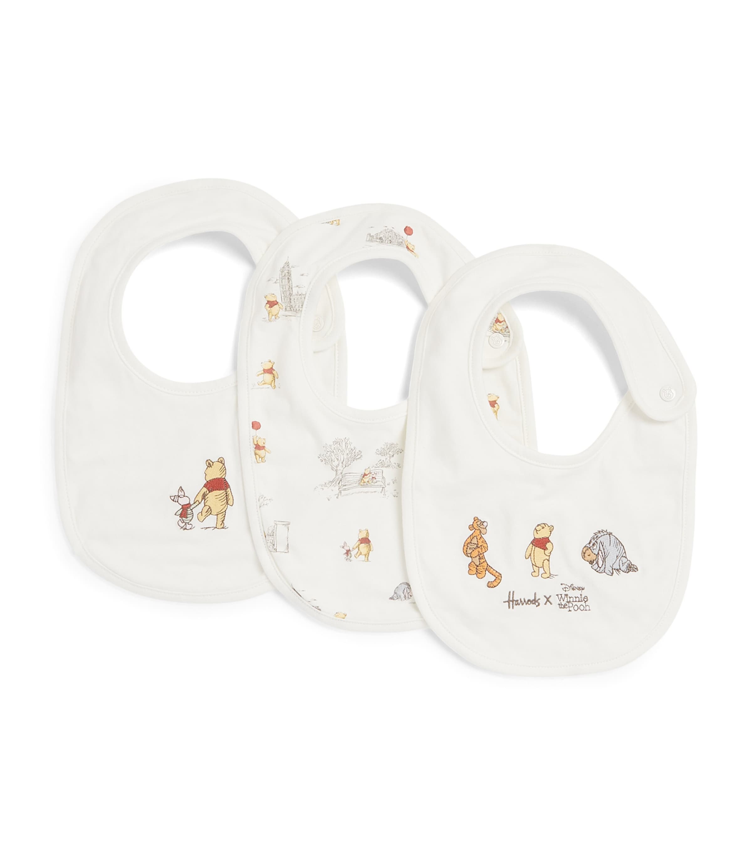 Harrods x Winnie The Pooh Bibs (Set of 3) White