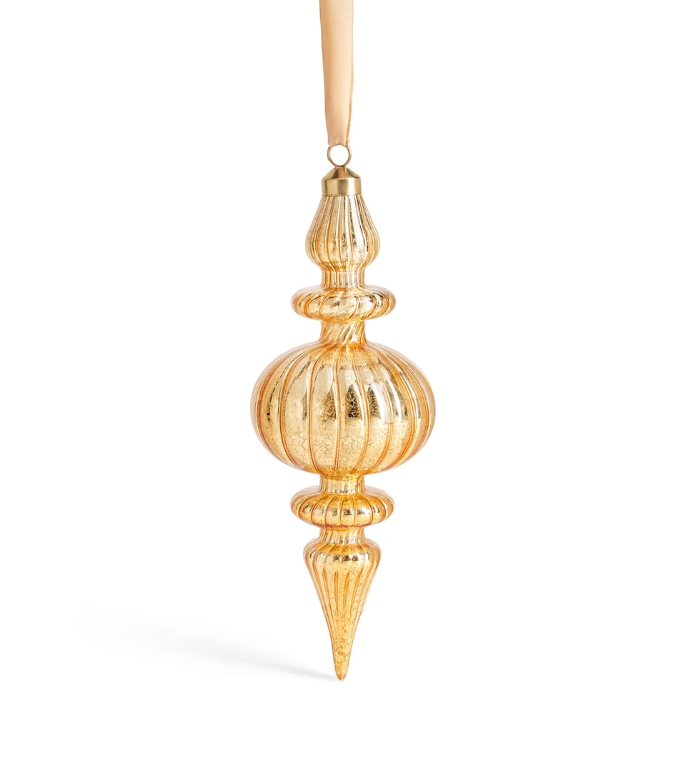Harrods Glass Light-Up Drop Orb Tree Decoration Gold/warm White
