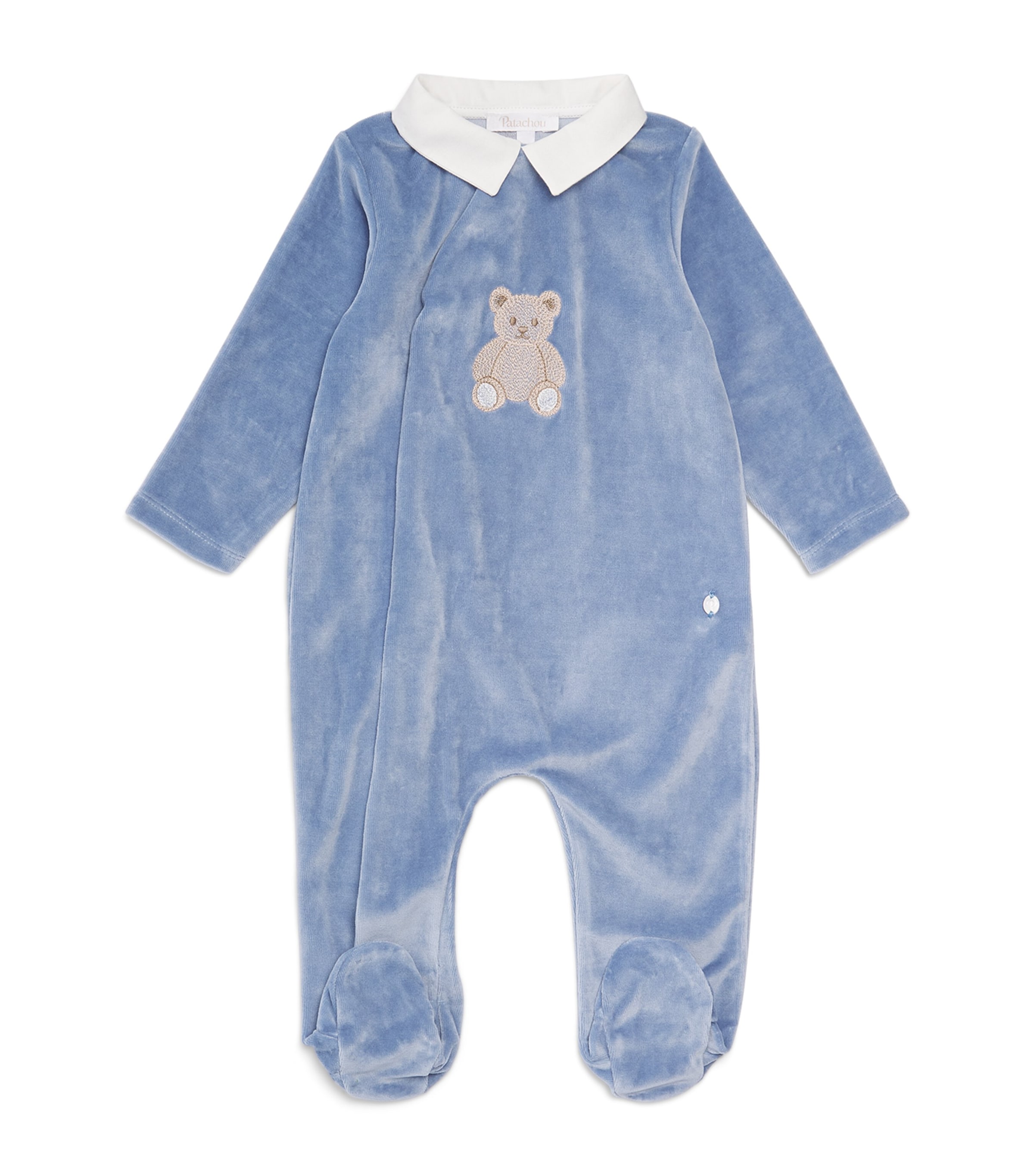 Patachou Embroidered Bear All-In-One (0-24 Months) Blue Indigo