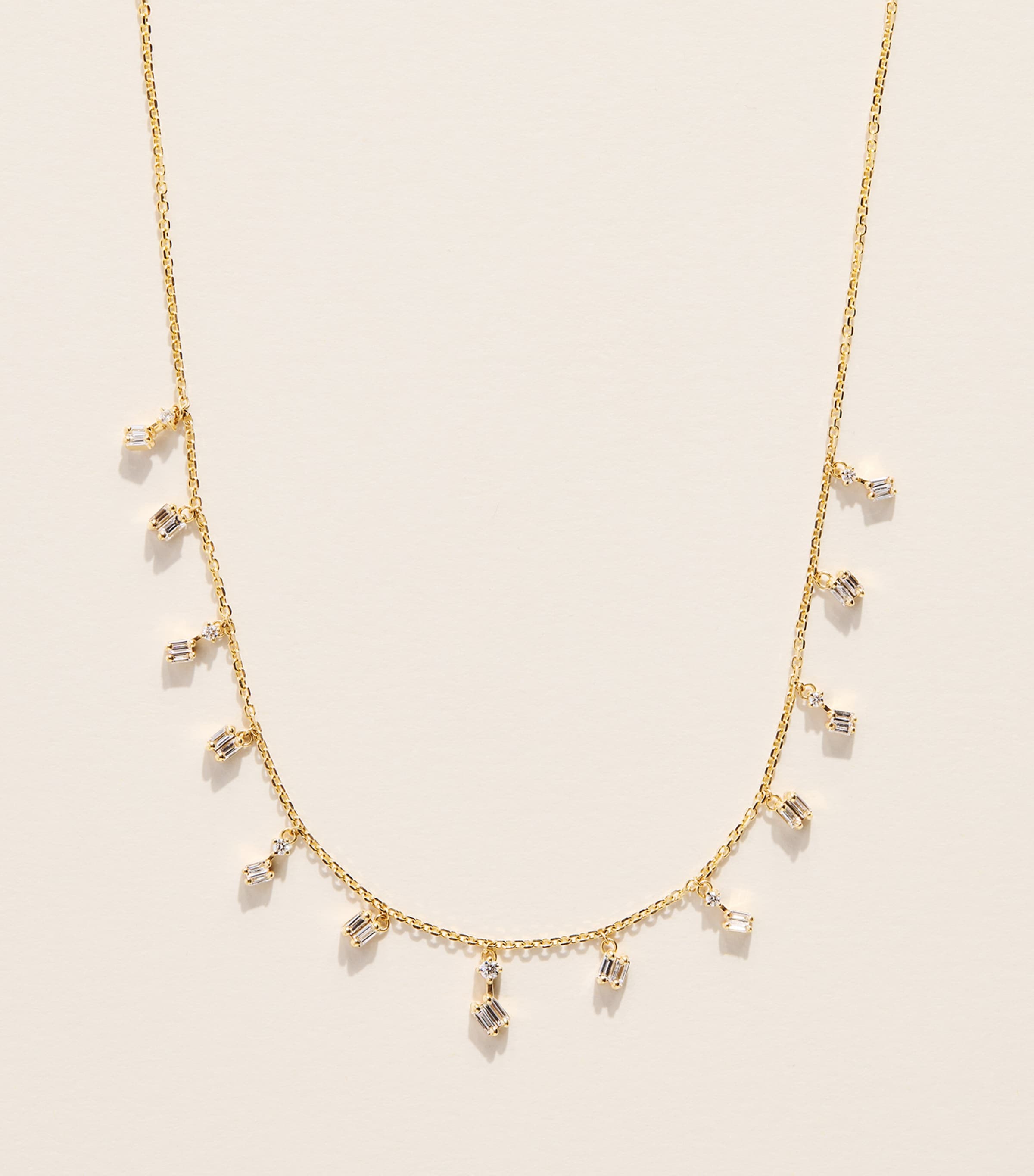 Suzanne Kalan Yellow Gold and Diamond Classic Cascade Necklace Yg/wd
