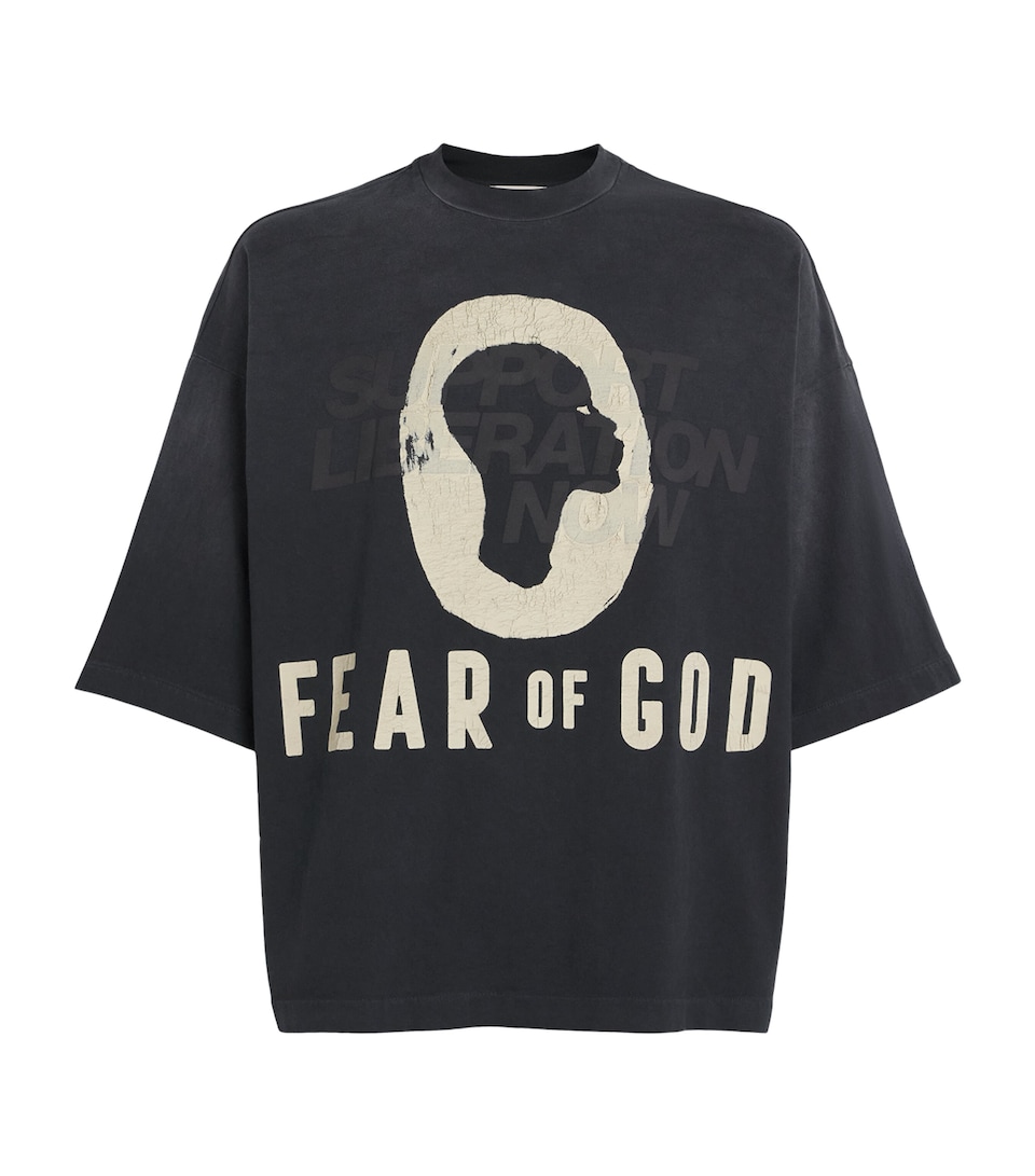 Fear Of God Mens x DSYF Support Liberation Now T-Shirt Black/