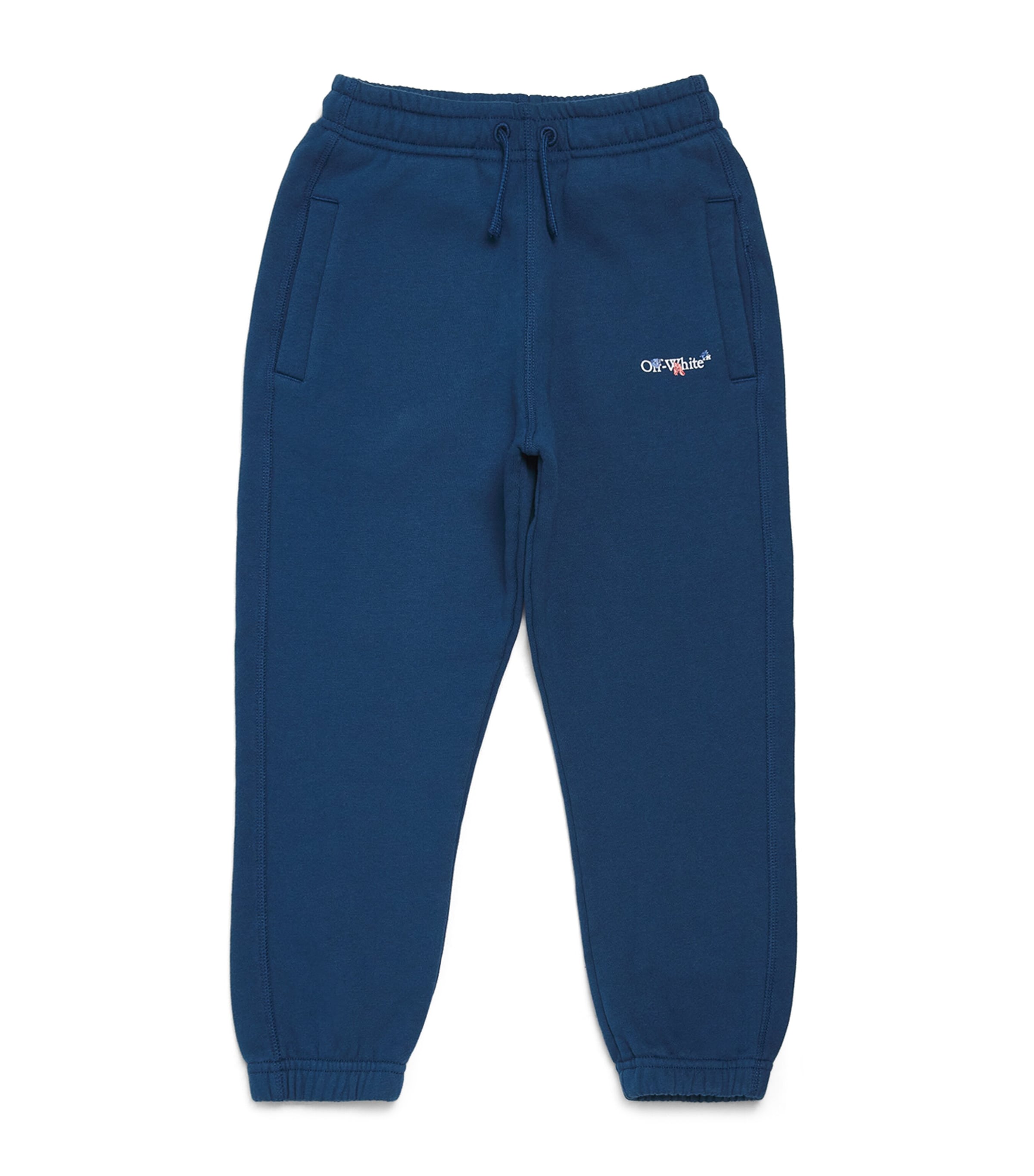 Off-White Kids Mens Cotton Paint Splash Sweatpants (4-10 Years) Estate Blue