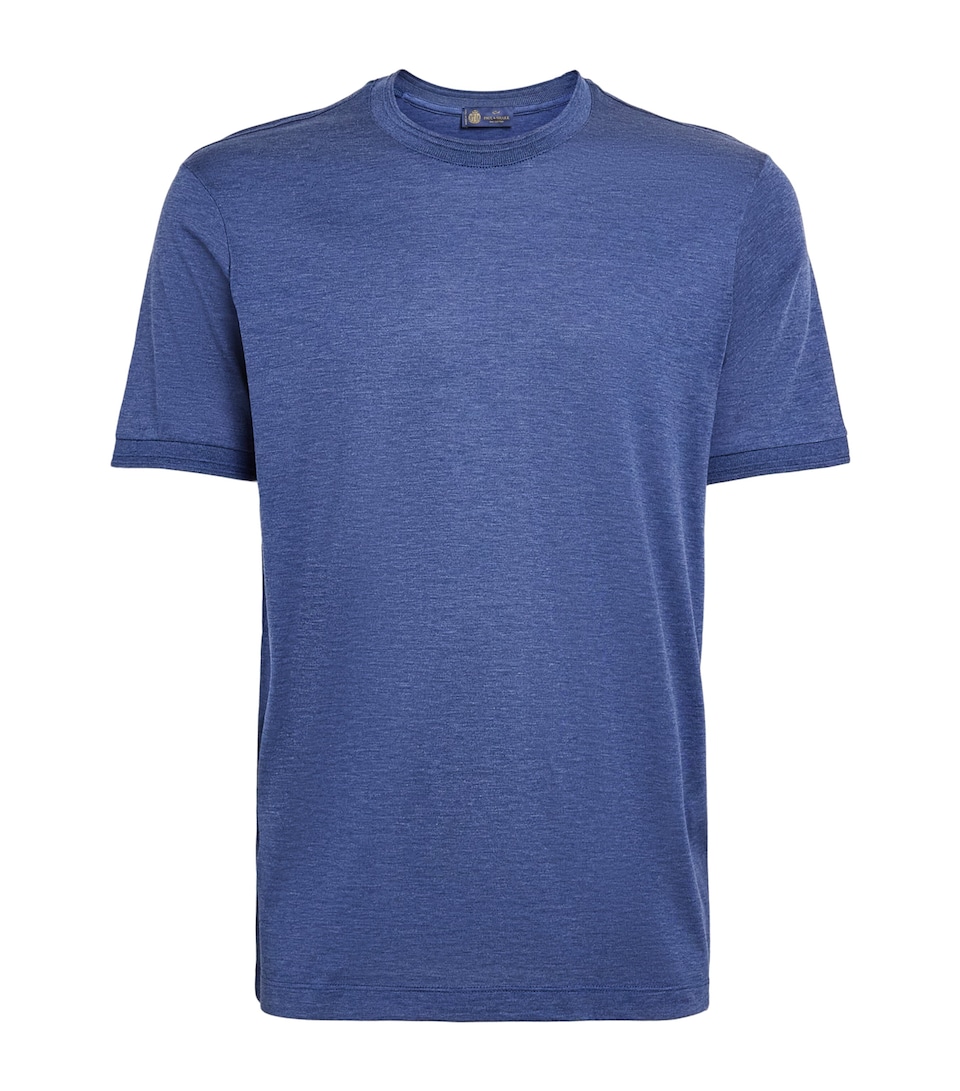 Paul & Shark Mens Cotton-Silk Melange T-Shirt Royal Blue