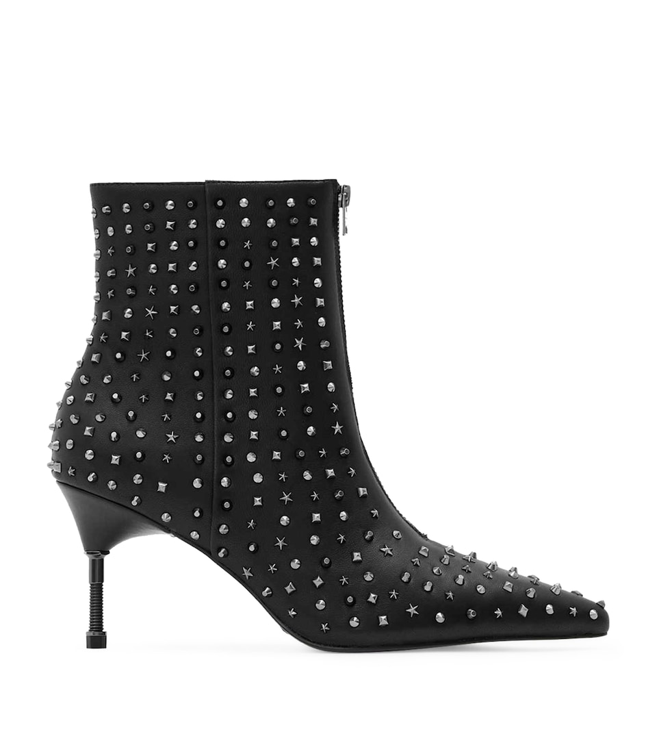 Leather Stud Heeled Boots 88