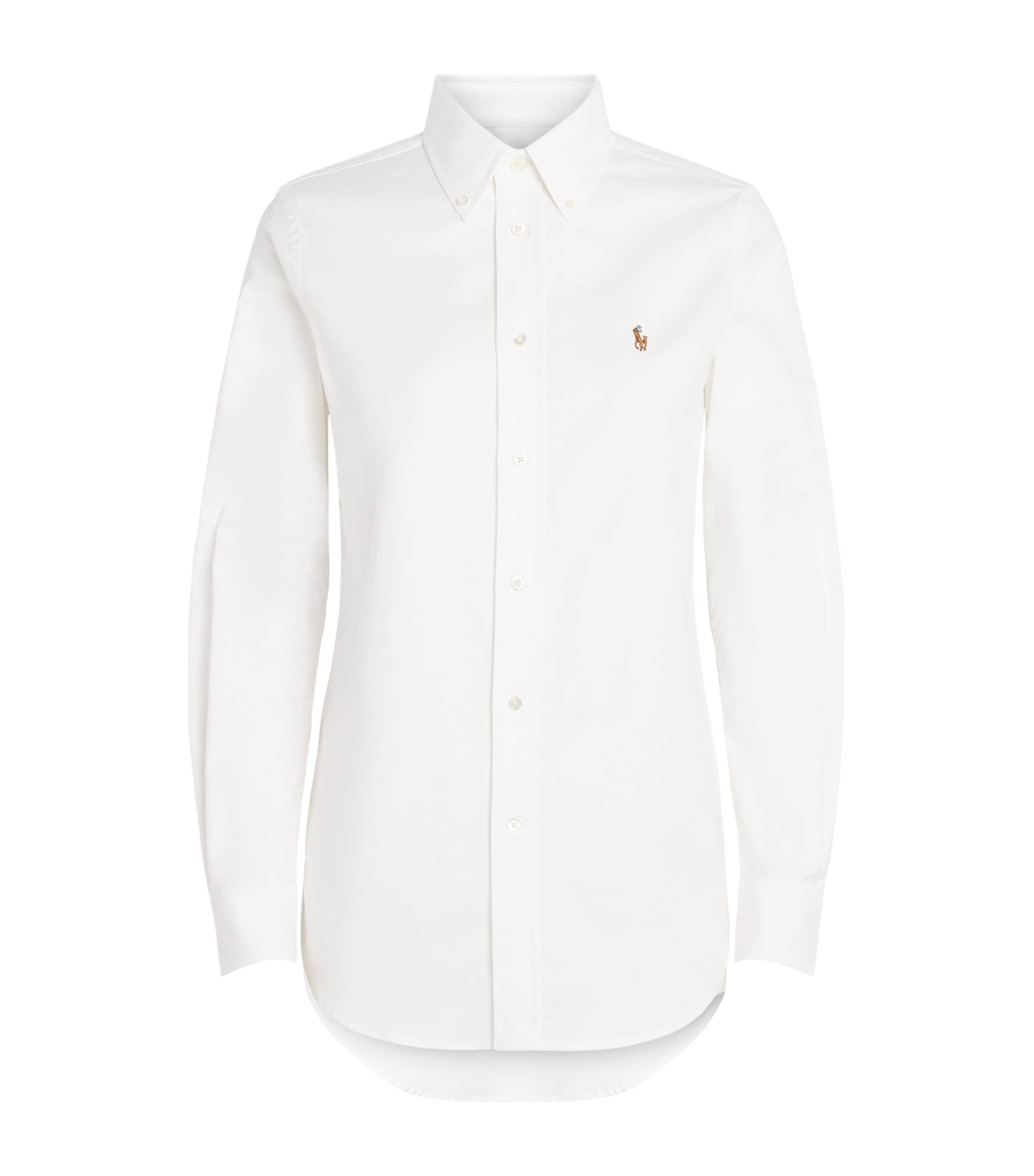 Polo Ralph Lauren Womens Slim-Fit Oxford Shirt Bsr White