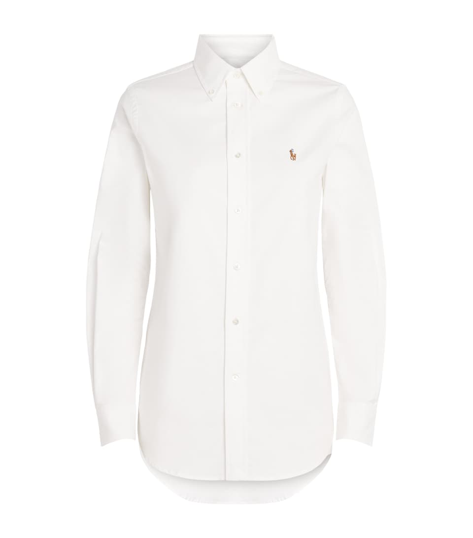 Polo Ralph Lauren Womens Slim-Fit Oxford Shirt Bsr White