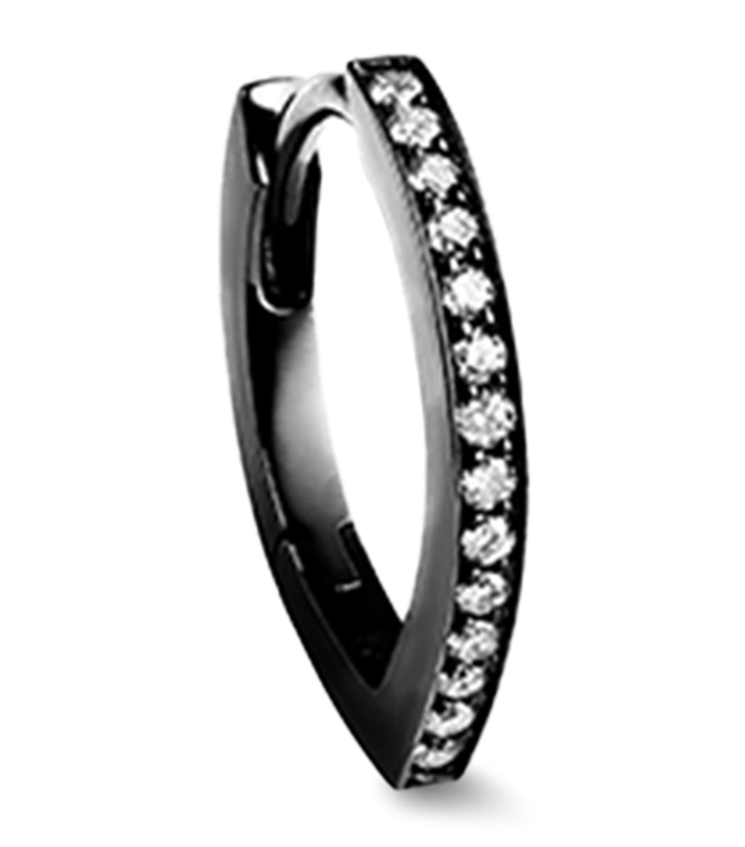 Repossi Black Gold and Diamond Antifer Single Hoop Earring Black Gold