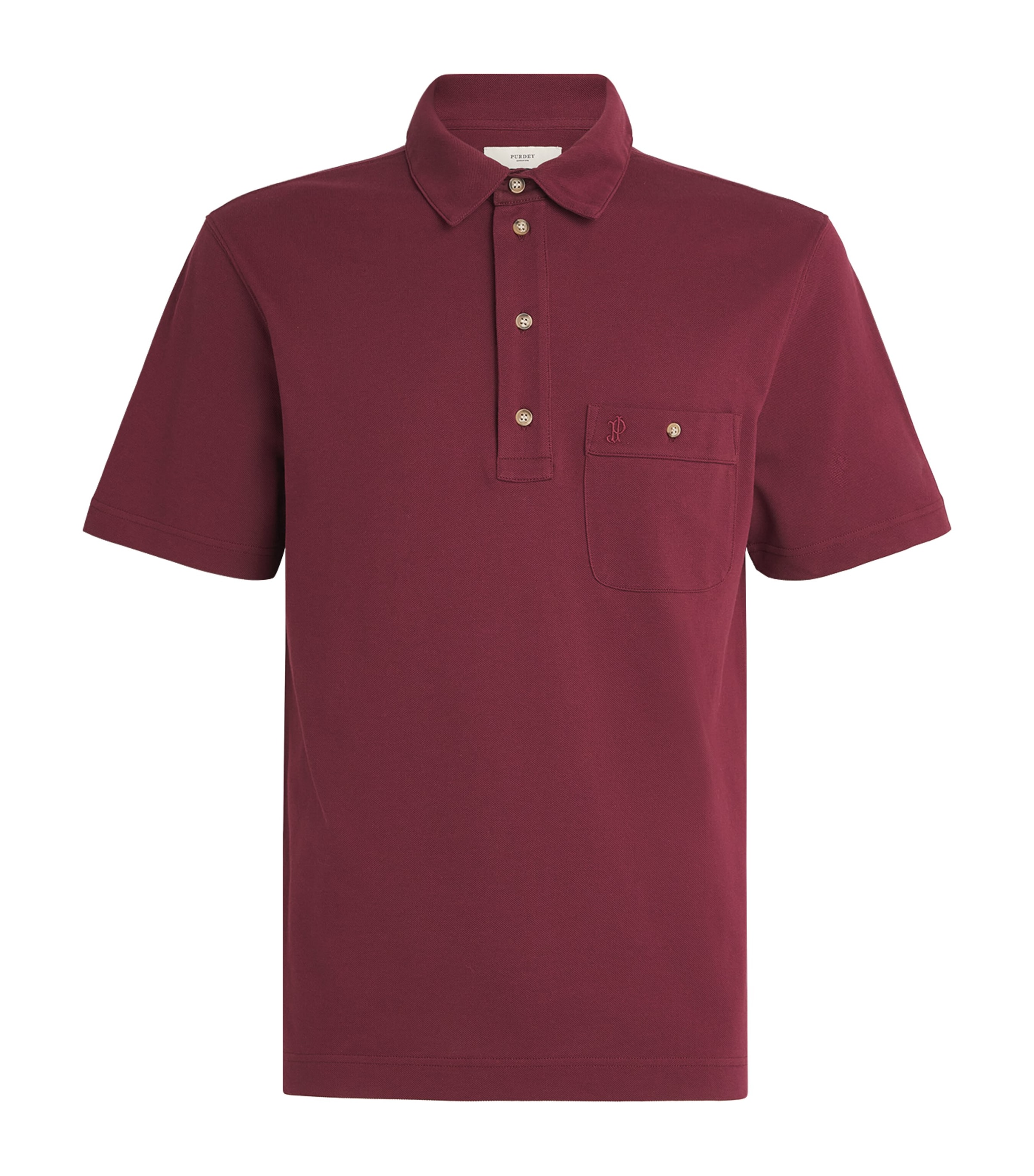Purdey Mens Cotton Chest Pocket Polo Shirt Aur