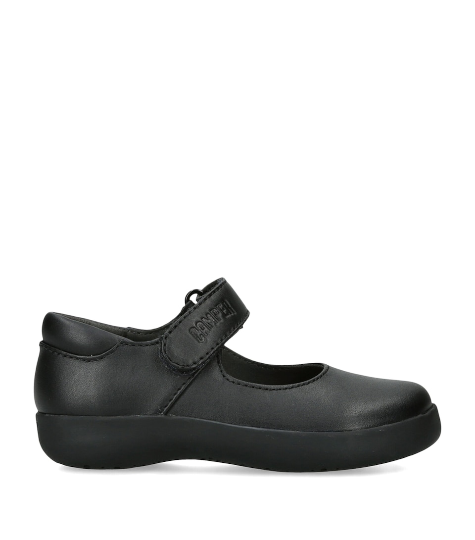 Camper Leather Spiral Comet Mary Janes Black