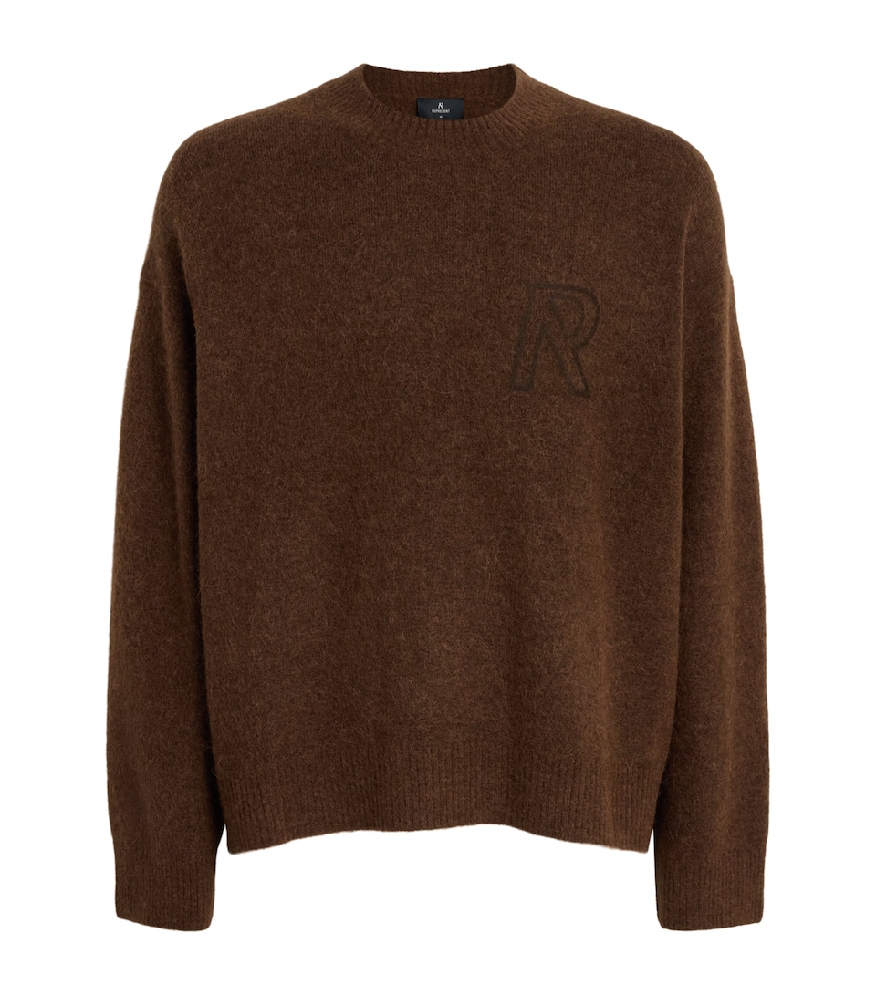 Represent Mens Wool Blend Logo Sweater Chocolate