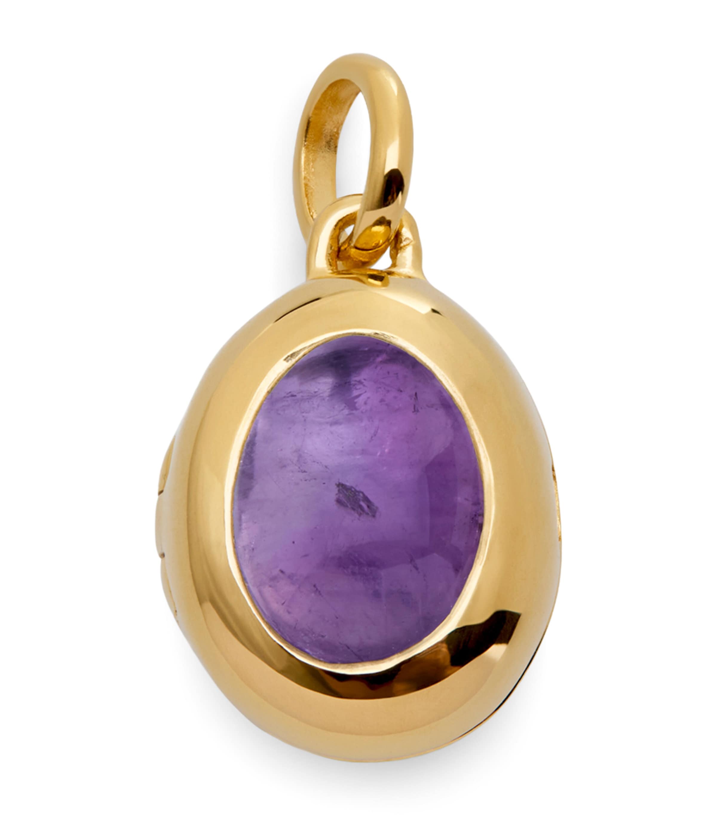 Monica Vinader Gold Vermeil and Amethyst February Birthstone Locket Amethyst