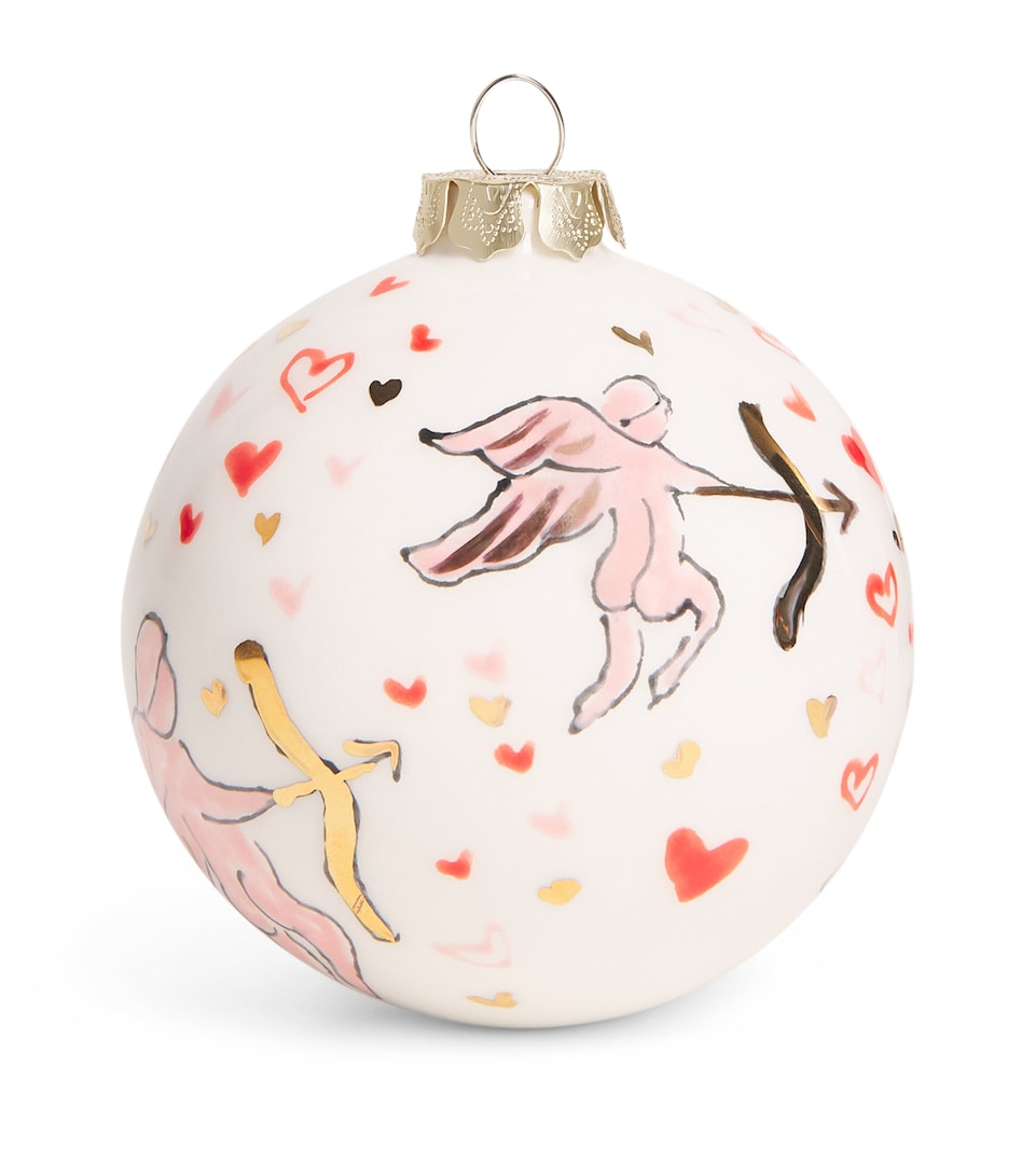 Jayne Redmond Heart Lock and Key Bauble White