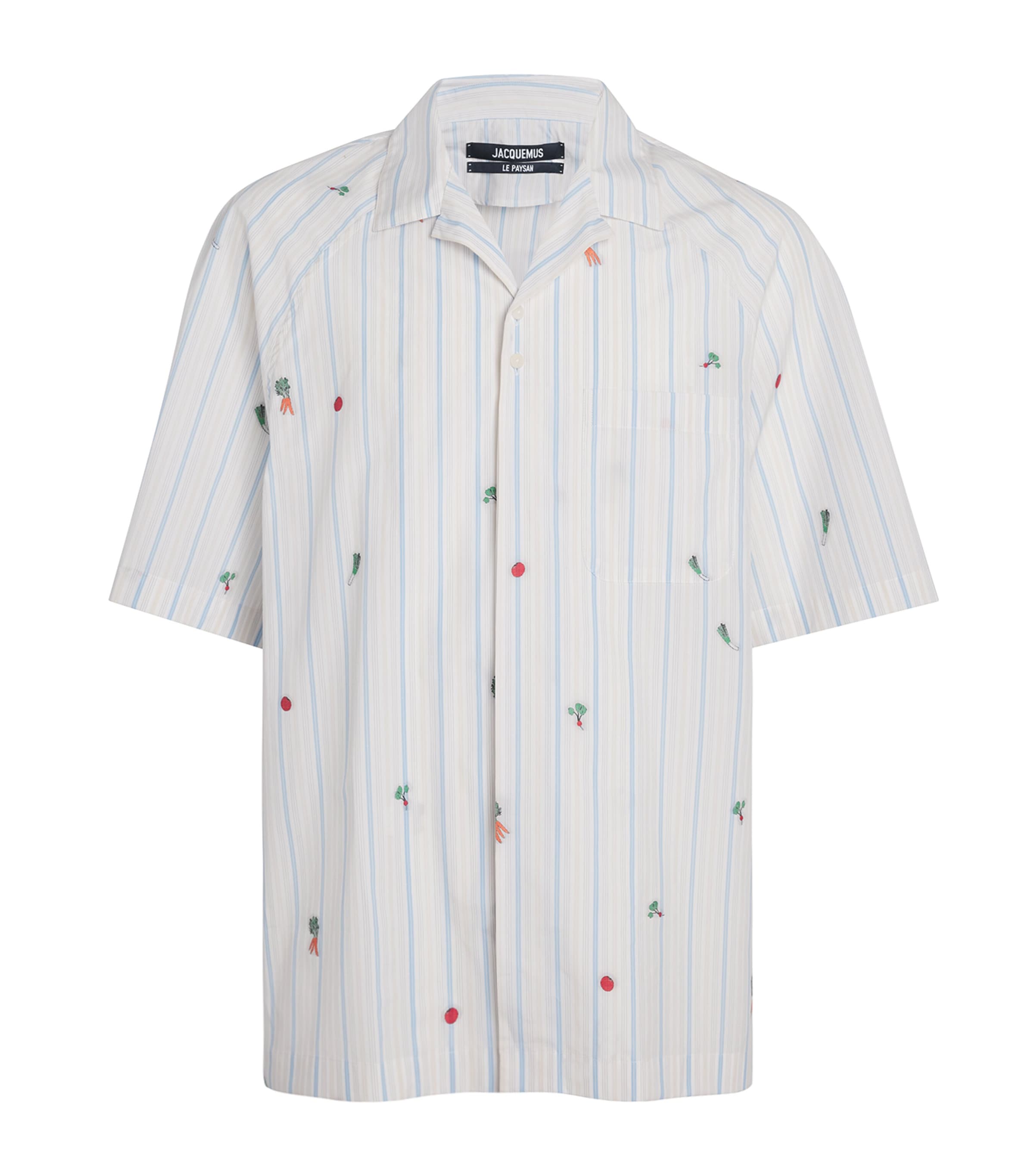 Jacquemus Mens Cotton Short-Sleeve Romarin Shirt Jcqrd Clssc Strp