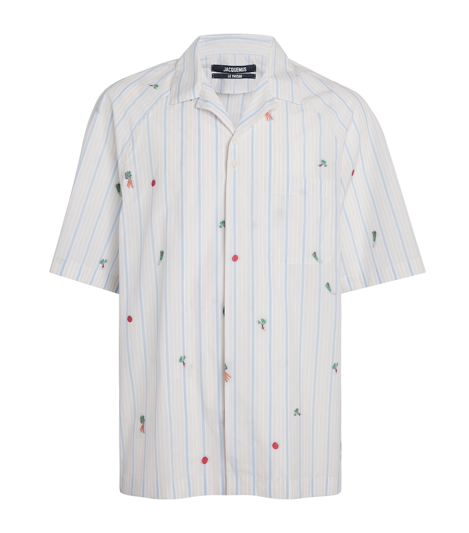 Jacquemus Mens Cotton Short-Sleeve Romarin Shirt Jcqrd Clssc Strp