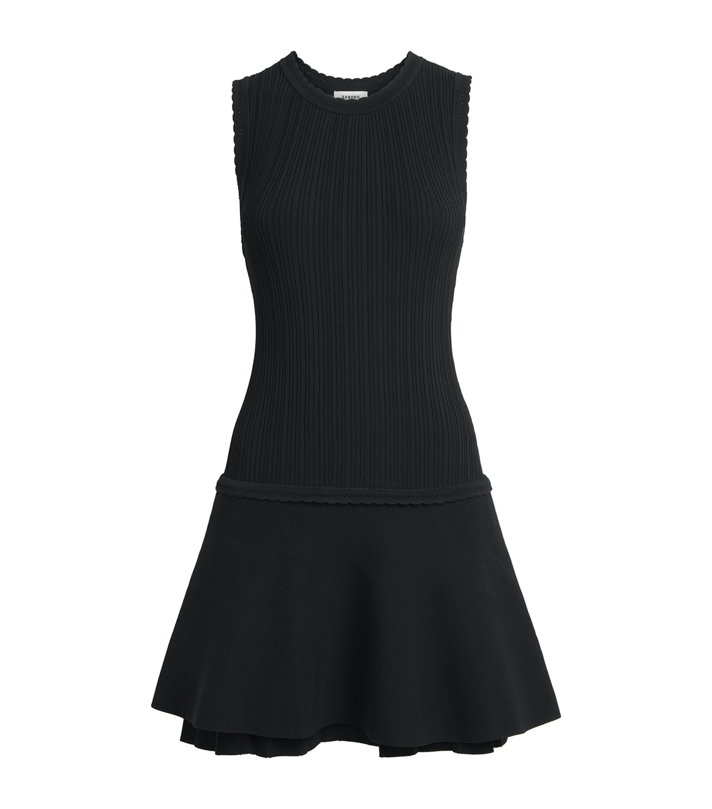 Sandro Paris Womens Knitted Mini Dress Black