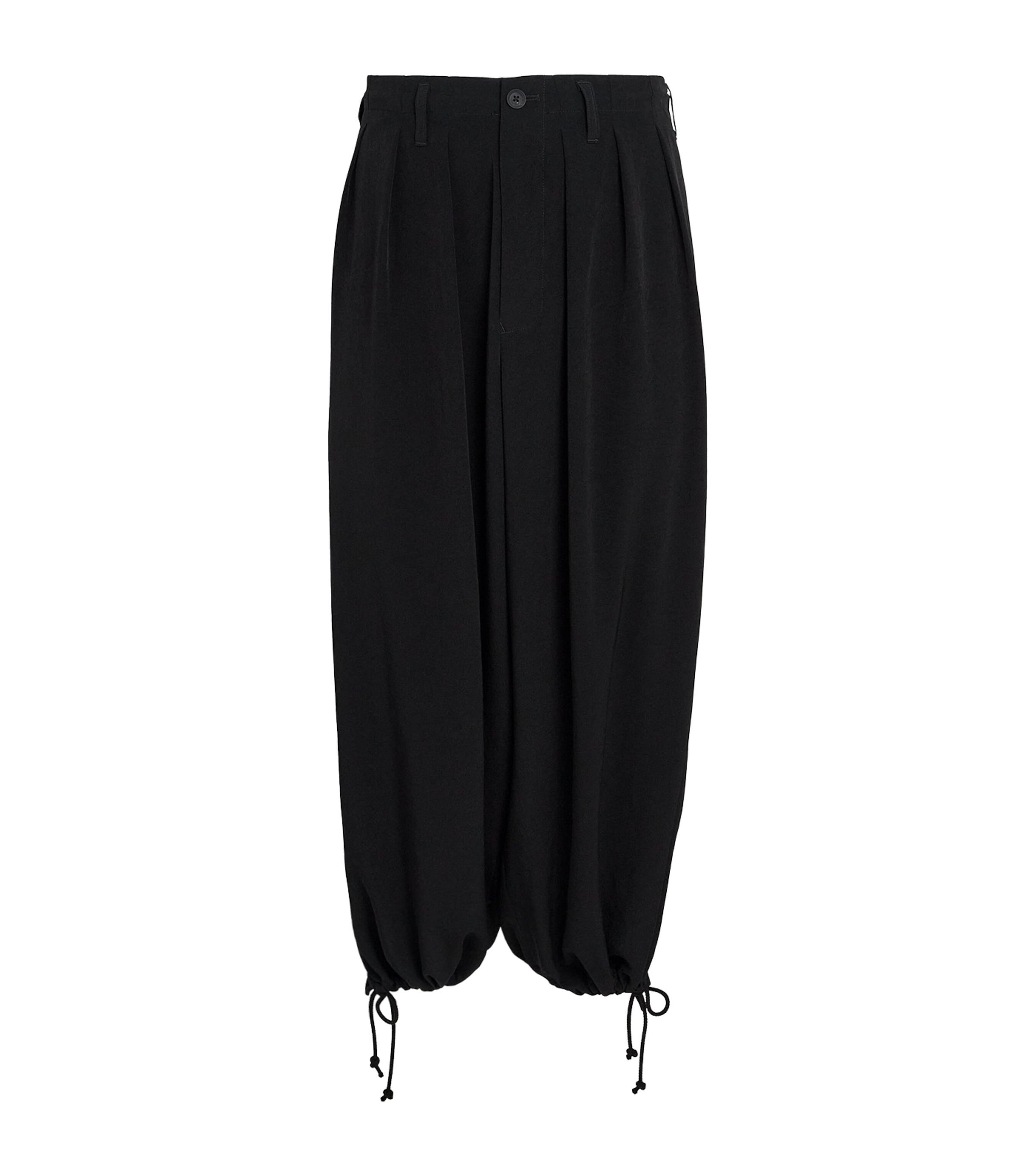Yohji Yamamoto Mens Draped Balloon Trousers Black