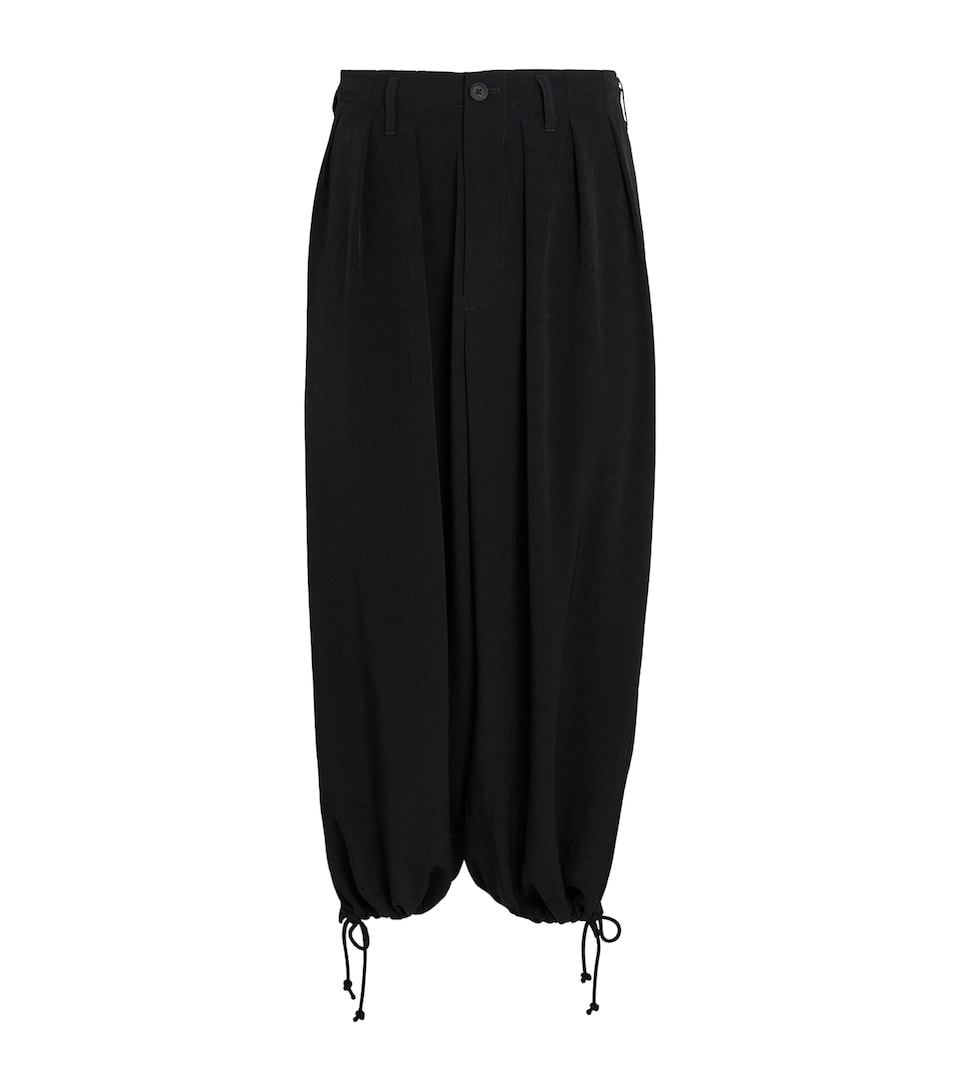 Yohji Yamamoto Mens Draped Balloon Trousers Black