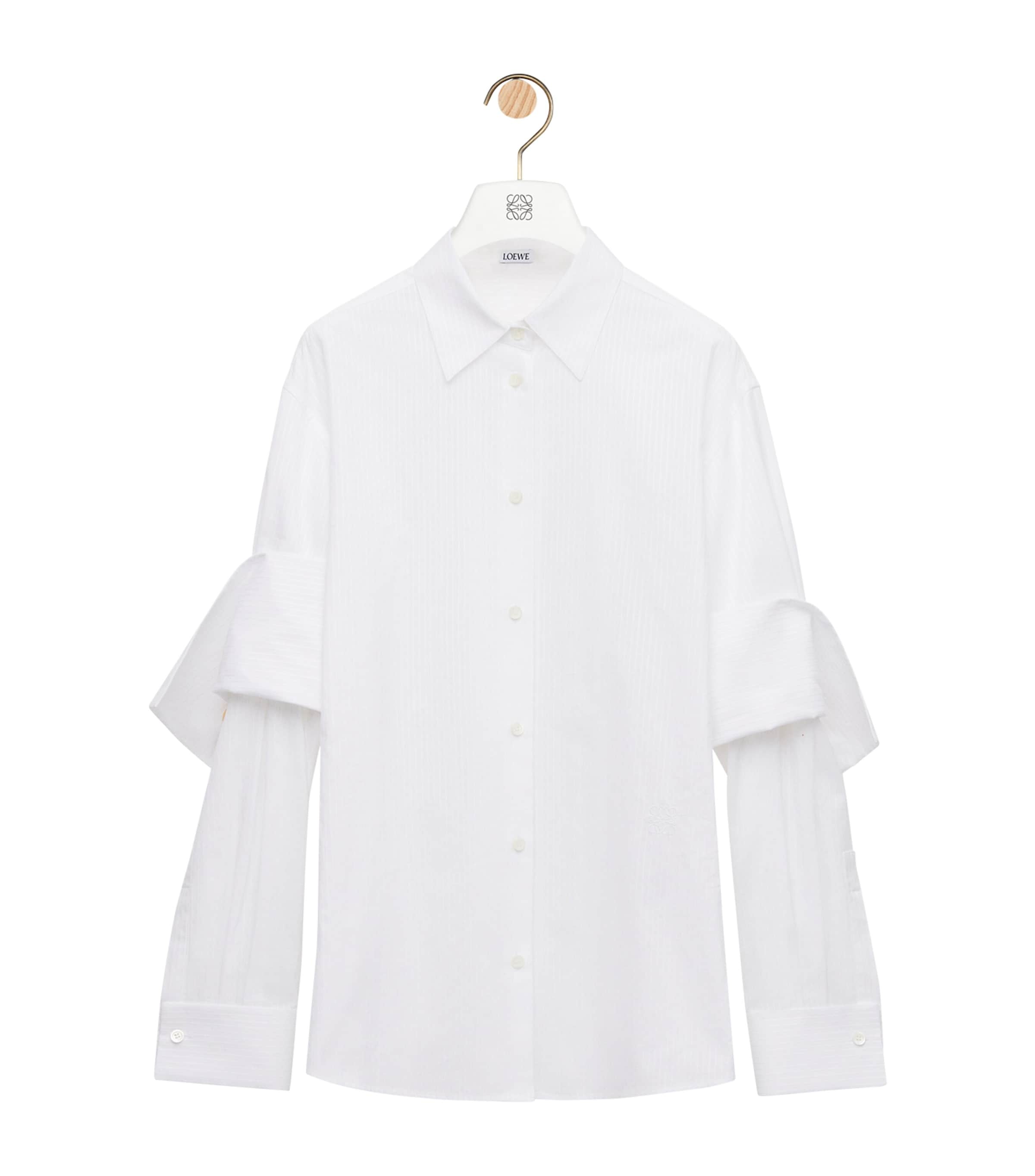 LOEWE Womens Cotton Elbow-Detail Shirt White