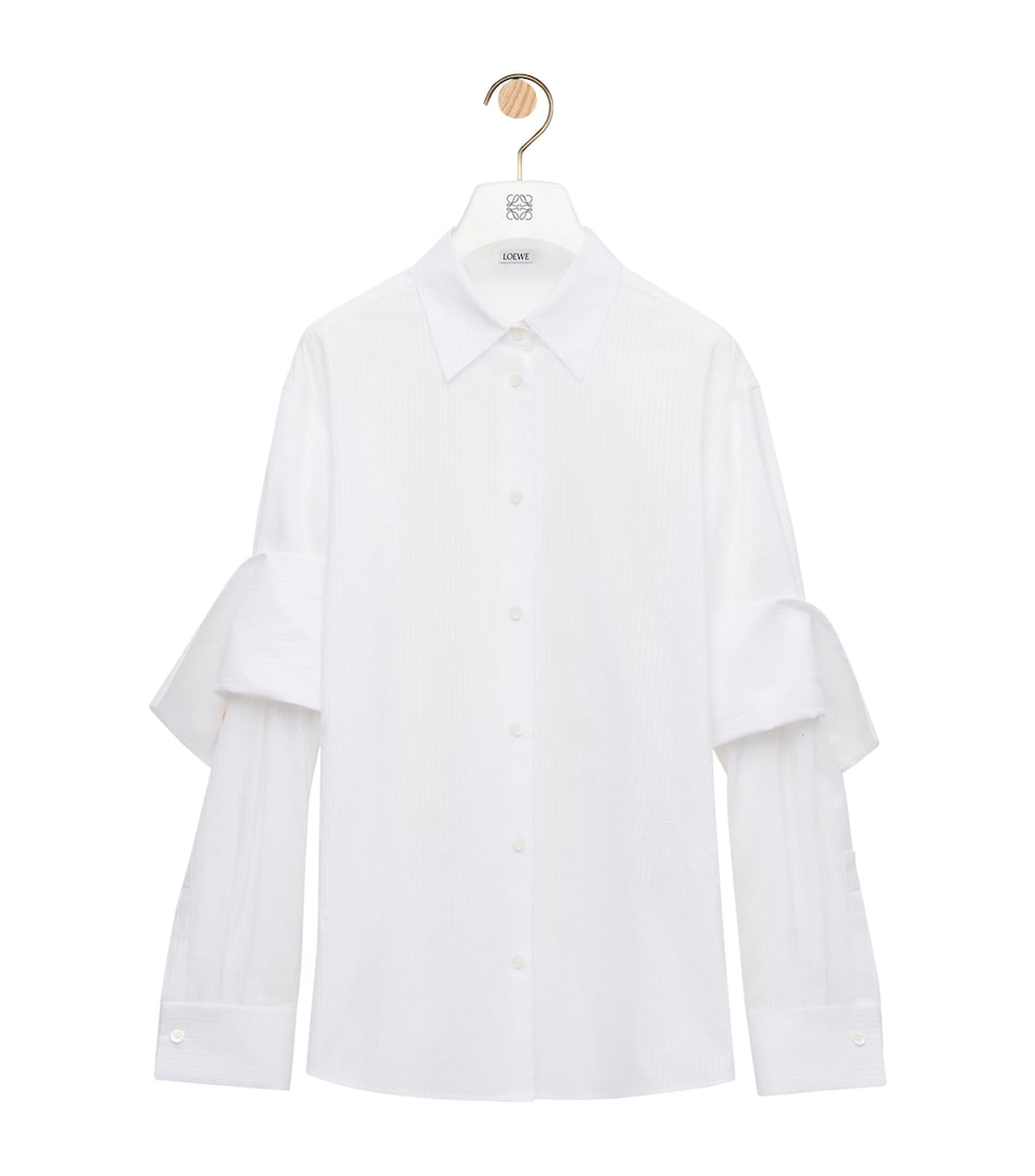 LOEWE Womens Cotton Elbow-Detail Shirt White