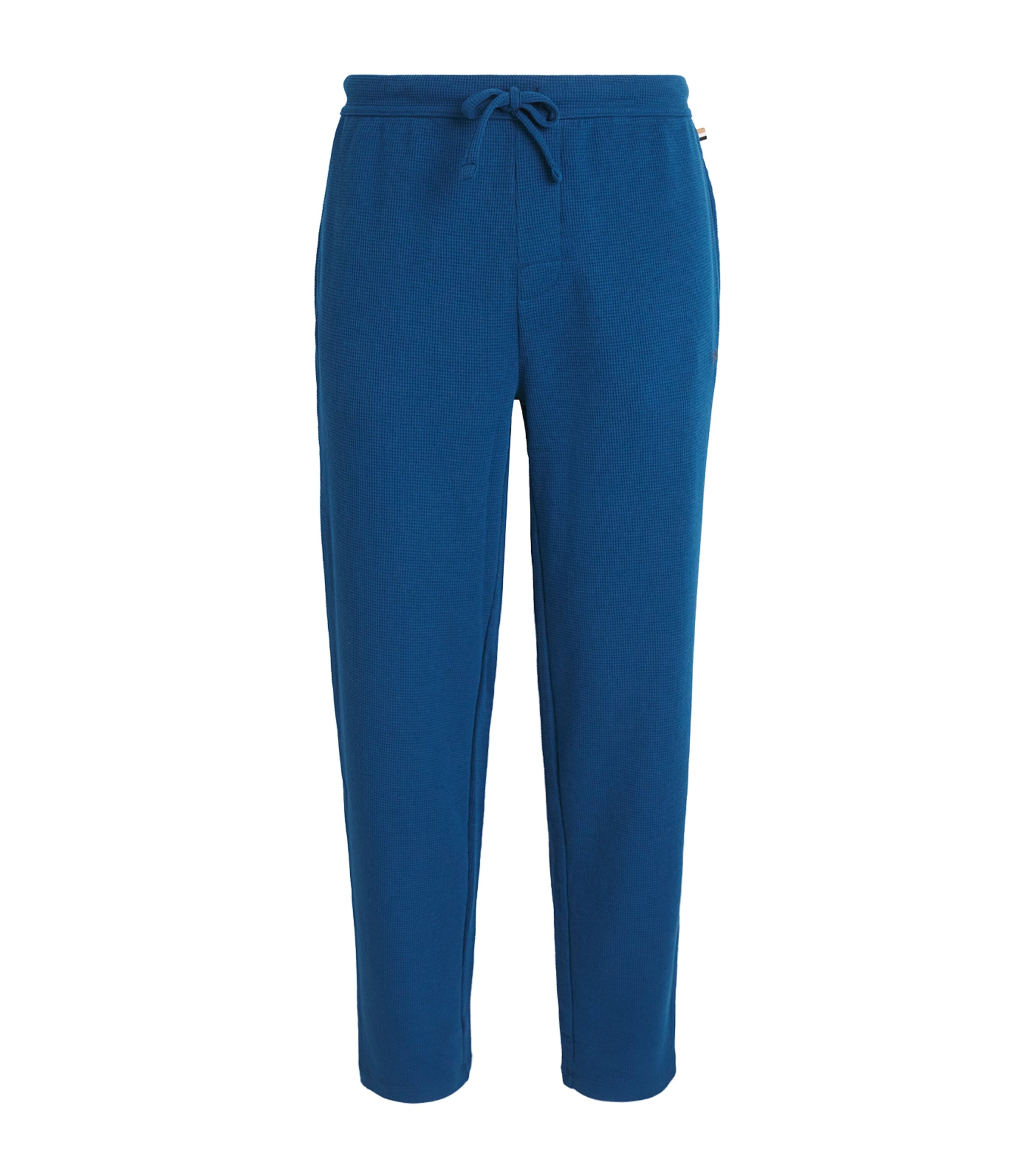 BOSS Mens Waffle-Knit Logo Sweatpants Turquoise/aqua