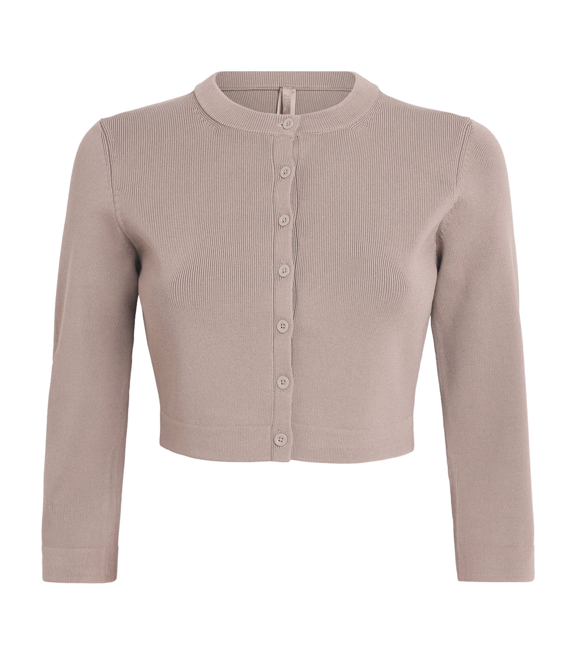 Skims Womens Refined Knit Crop Cardigan Amethyst