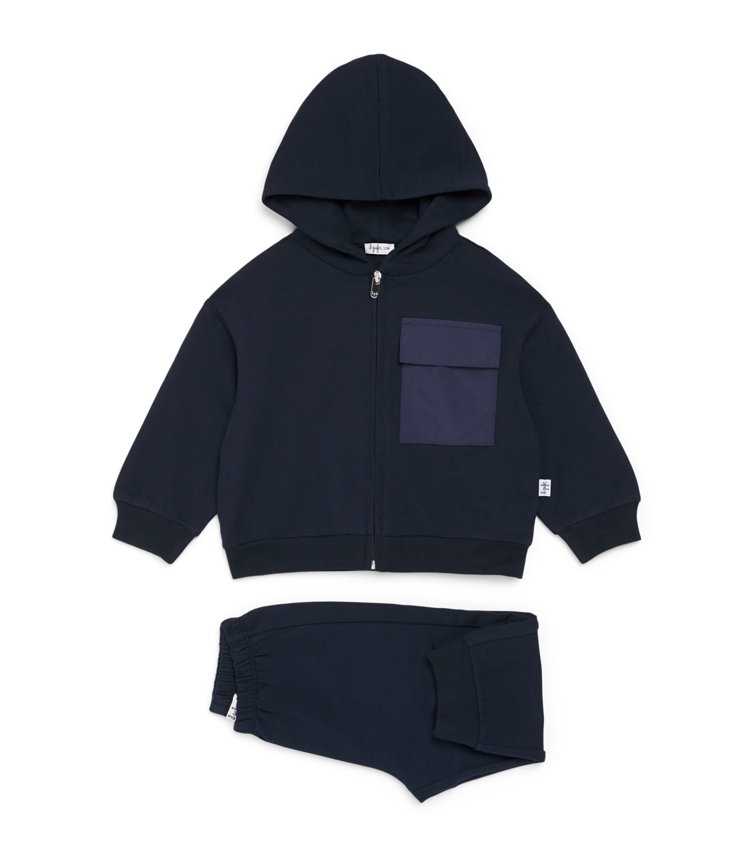 Il Gufo Cotton Tracksuit (6 Months-6 Years) Navy Blue