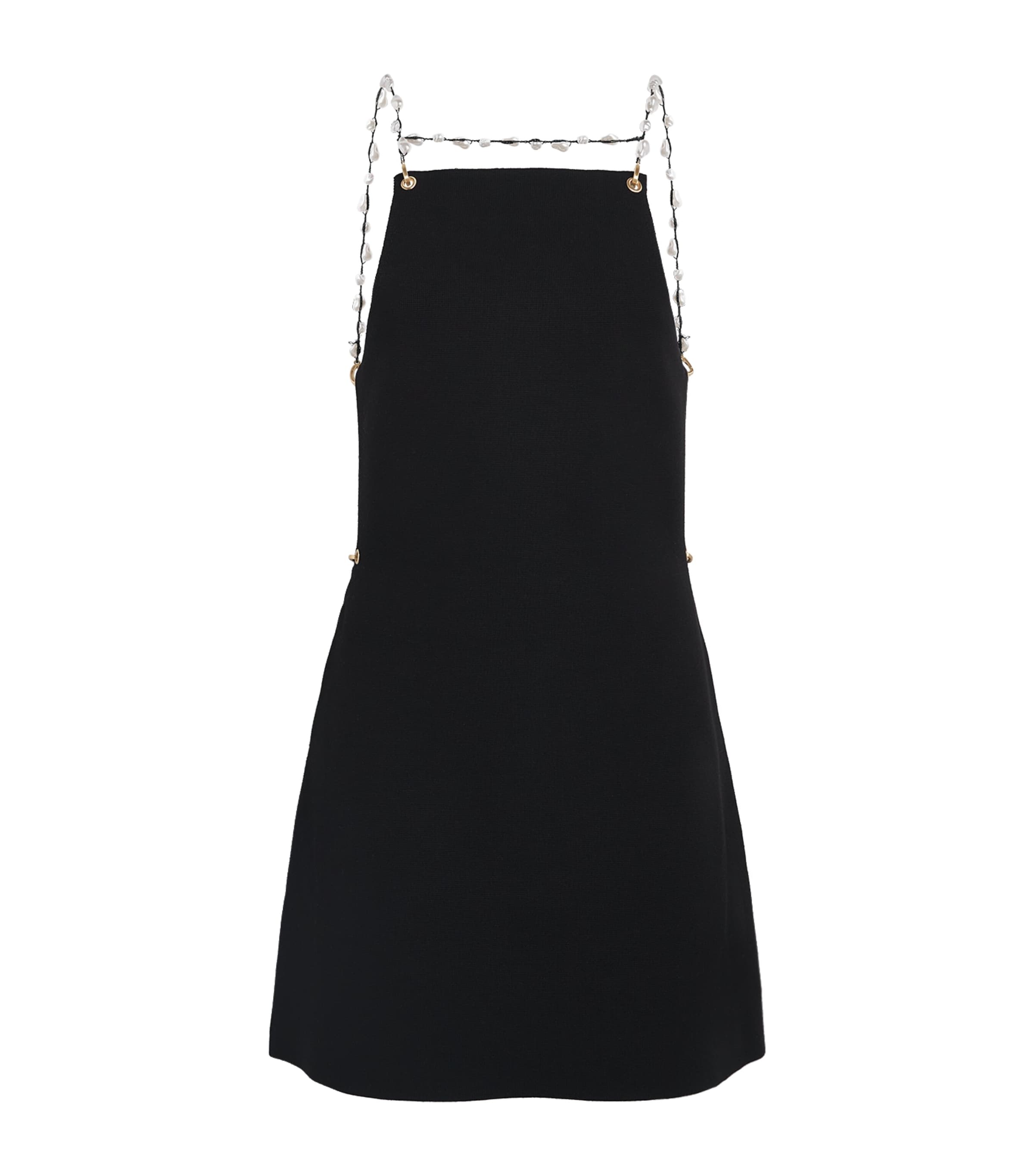 Cult Gaia Womens Pearl-Embellished Melba Mini Dress Black