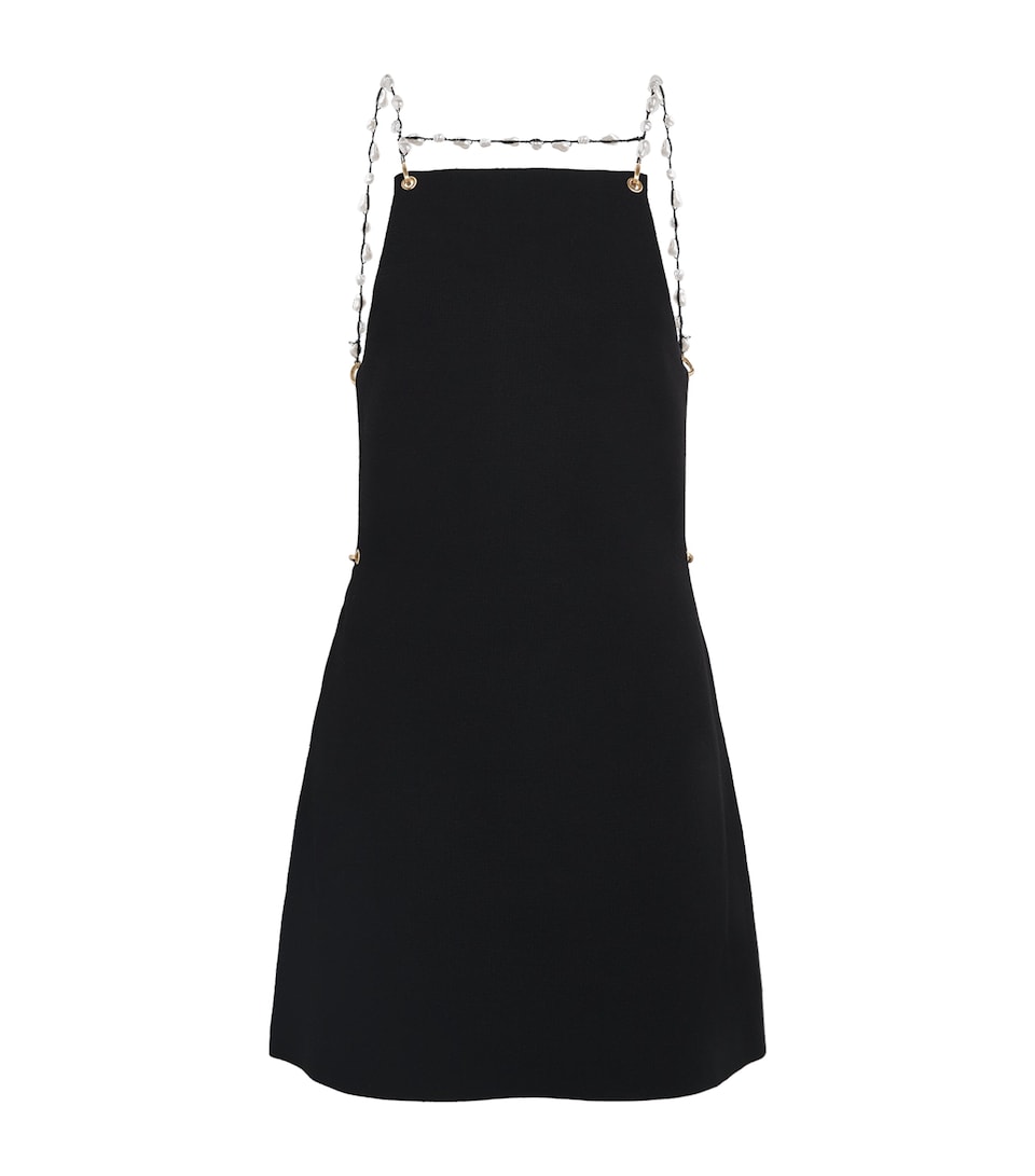 Cult Gaia Womens Pearl-Embellished Melba Mini Dress Black