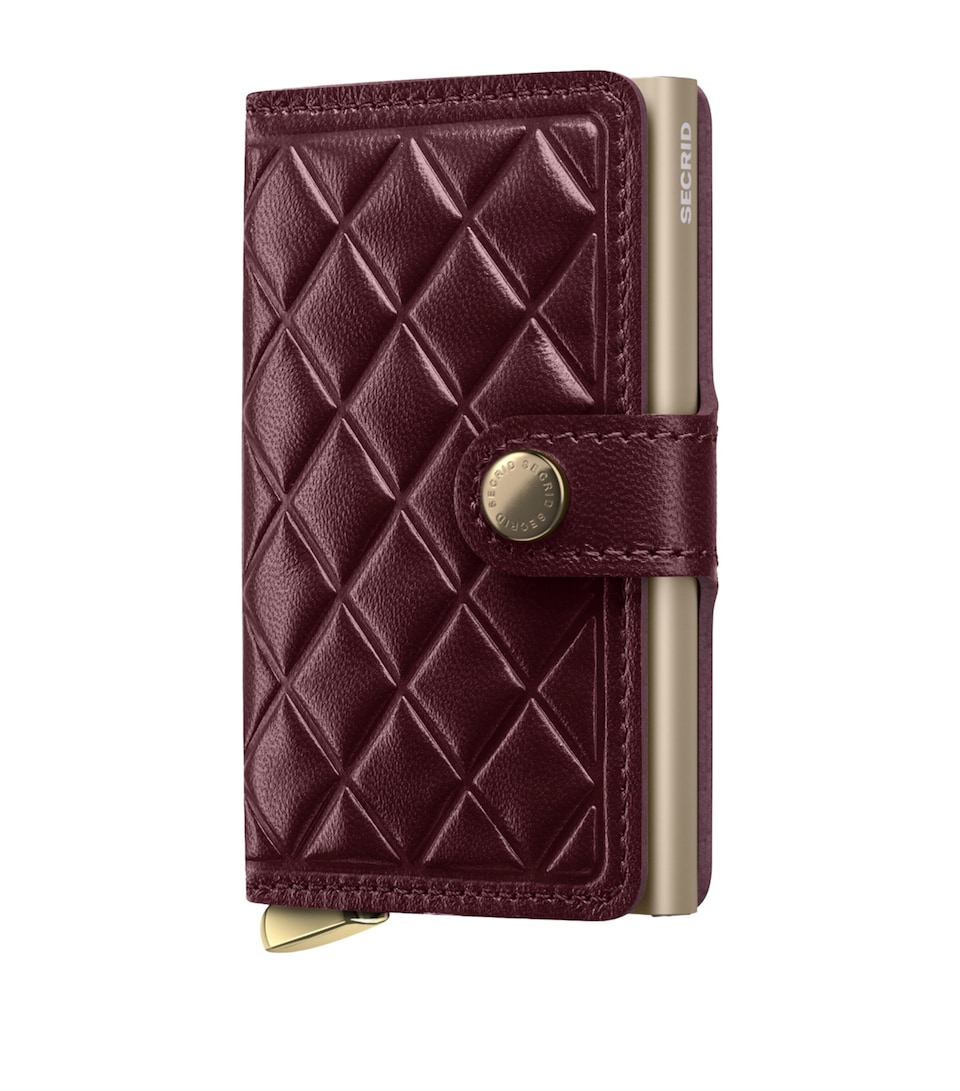 Leather Diamond-Embossed Miniwallet