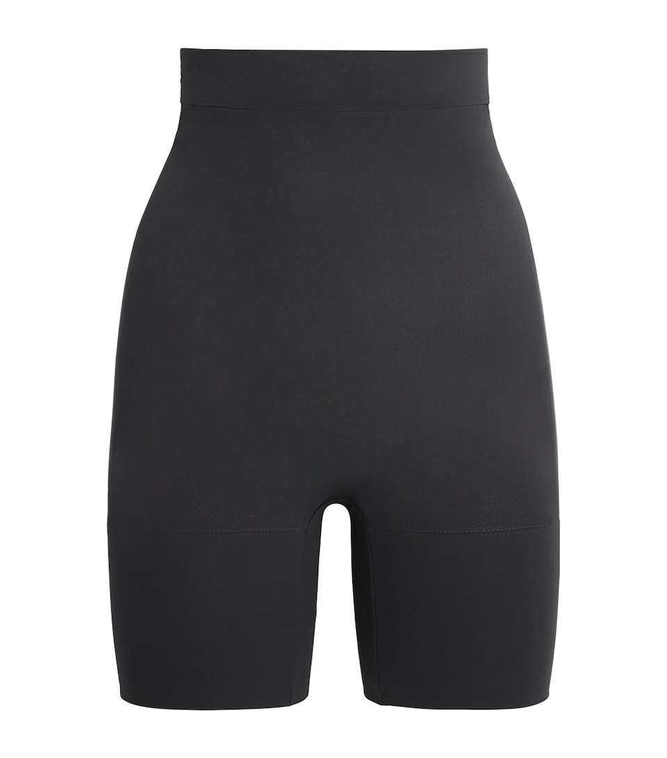 Skims Womens Seamless Sheer Mid-Thigh Shorts Onyx