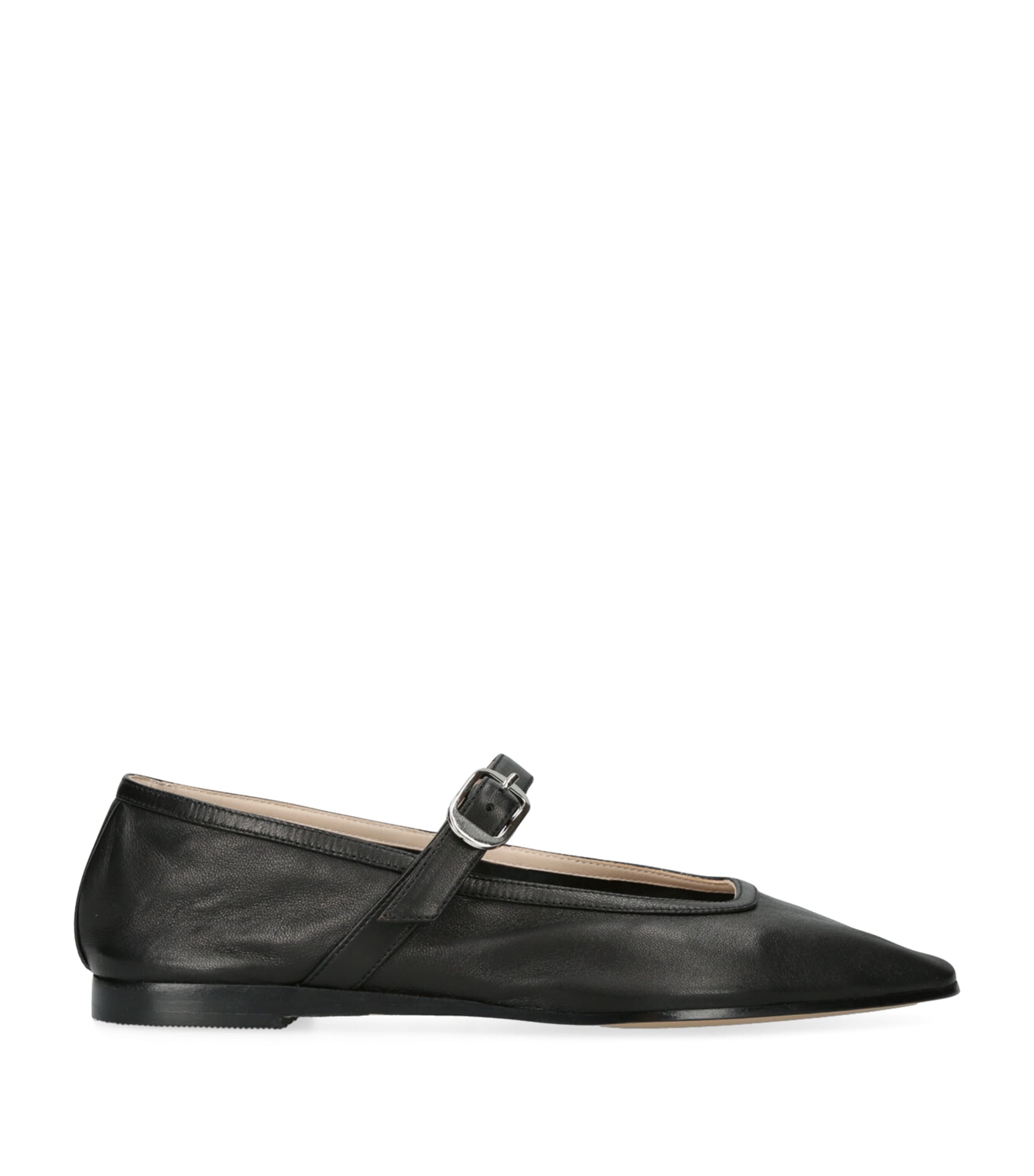 Le Monde Beryl Leather Mary Jane Ballet Flats Black