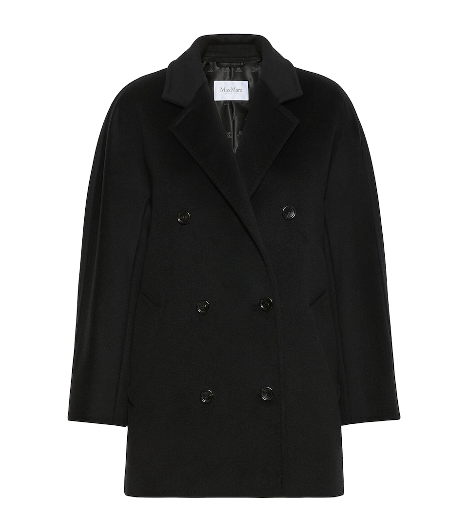 Max Mara Womens Virgin Wool-Cashmere Short 101801 Icon Coat Black